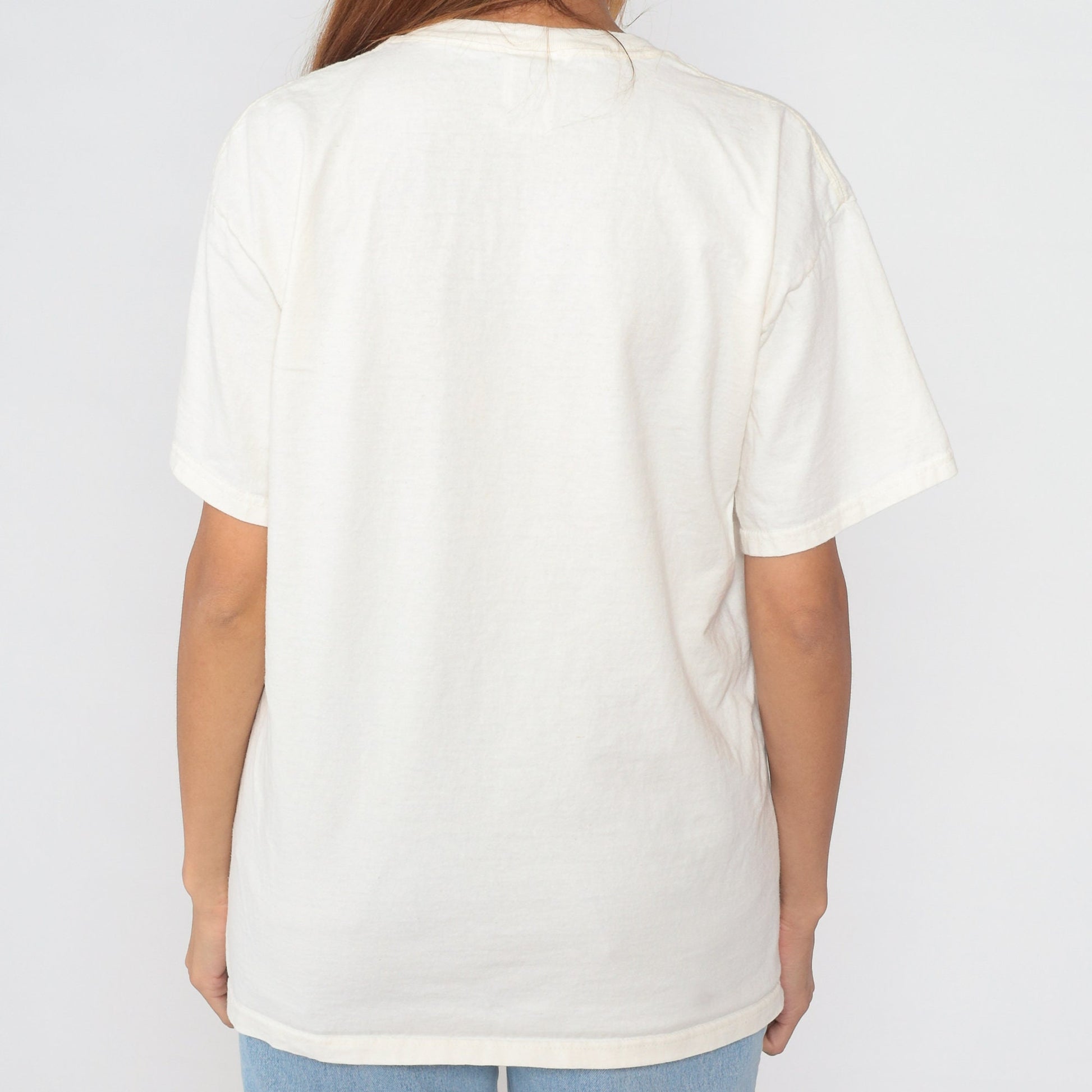 00s Plymouth Notch Vermont Graphic T-Shirt Off-White Cotton Tee Large L