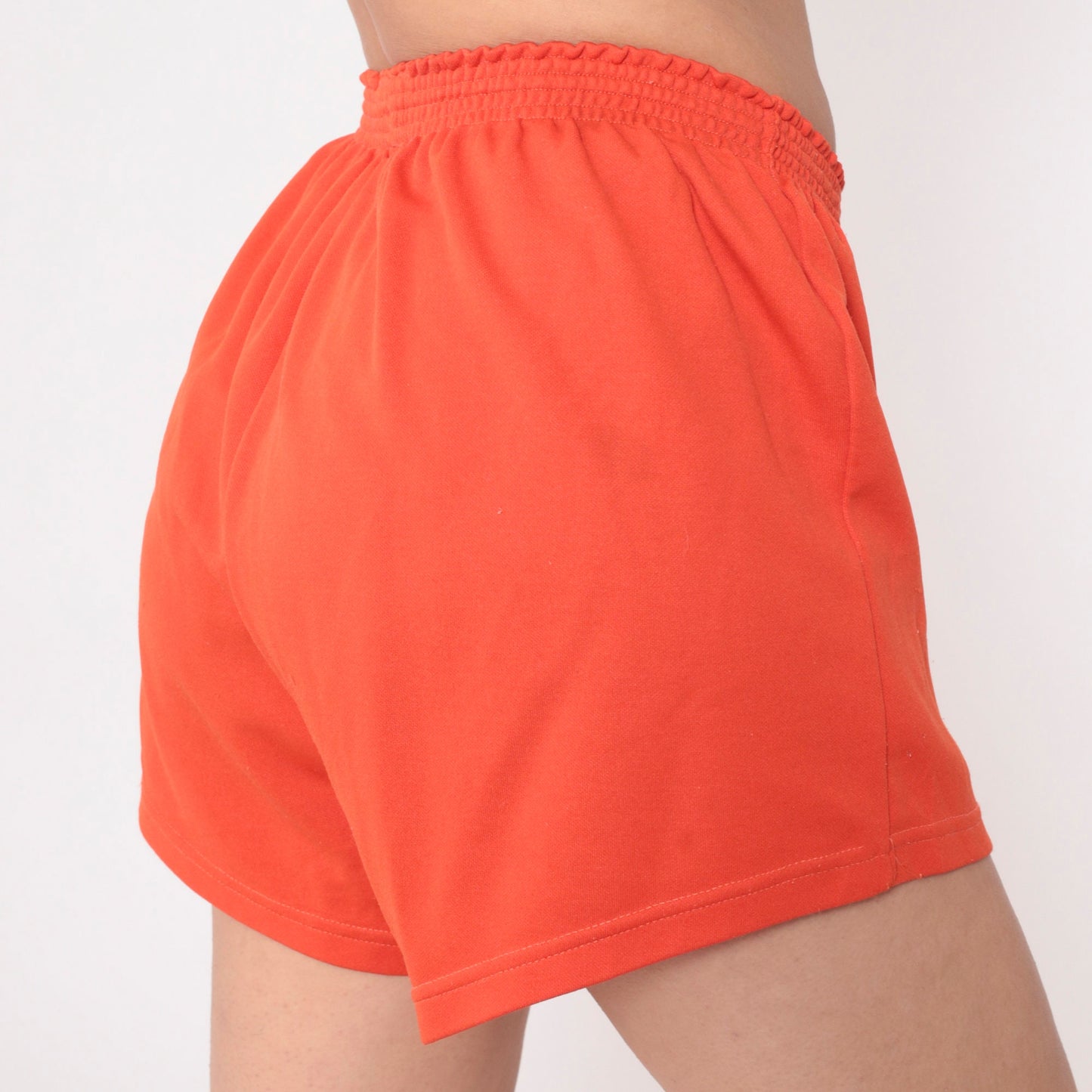 Cal State Fullerton Titans Orange Gym Shorts 80s Elastic Waist Small Medium