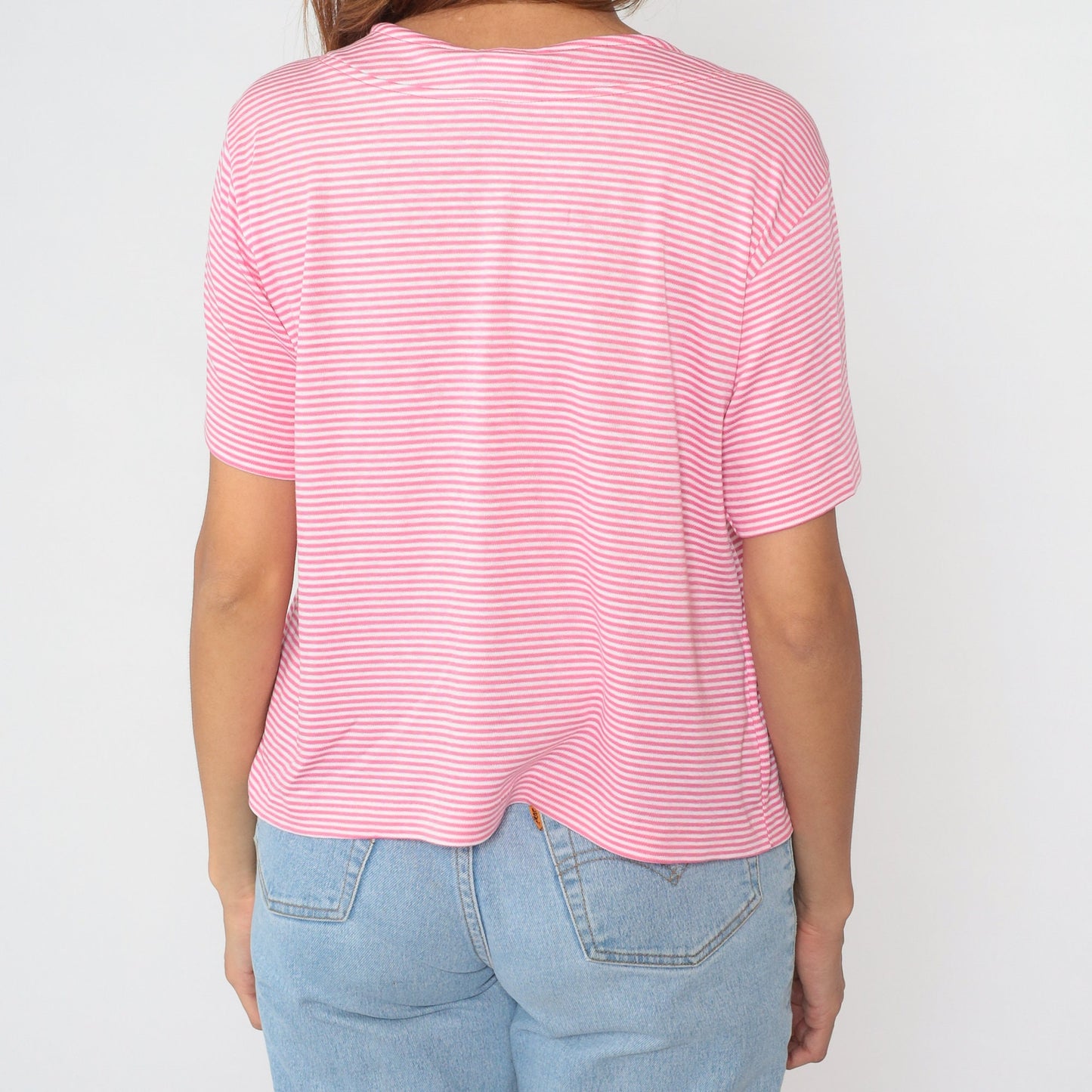 90s Yellow Button-Up Shirt Cotton Blend Short Sleeve Blouse Medium M