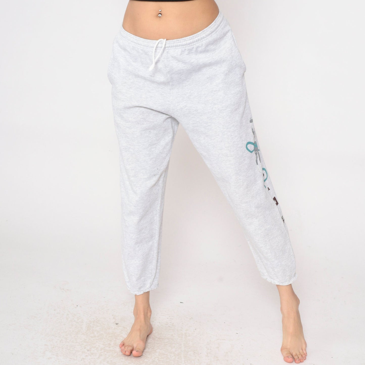 90s Nike Michael Jordan Sweatpants Grey Graphic Warmup Medium