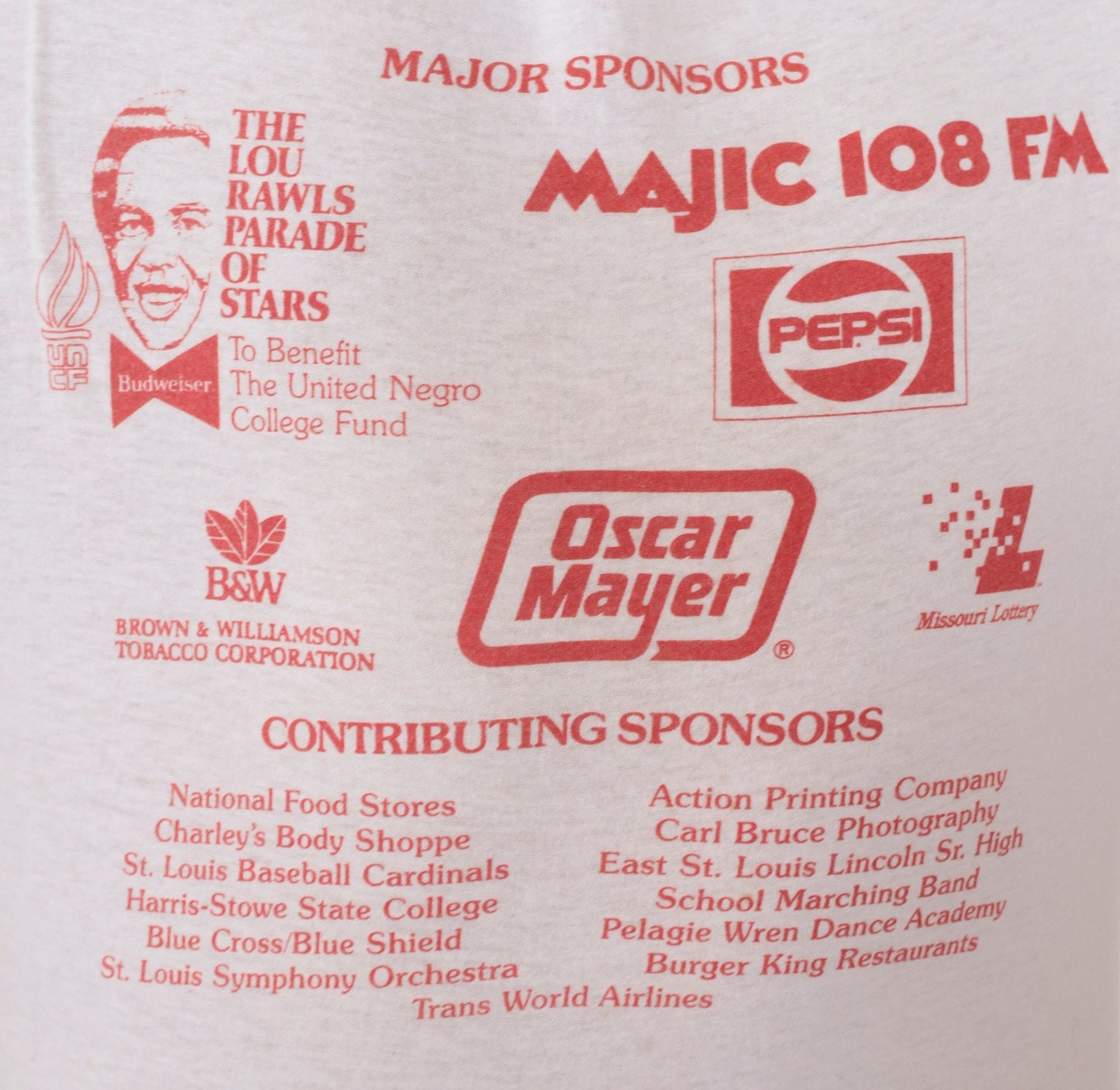 1990 UNCF Walk a Mile to Save a Mind St. Louis Walkathon T-Shirt White Graphic Small