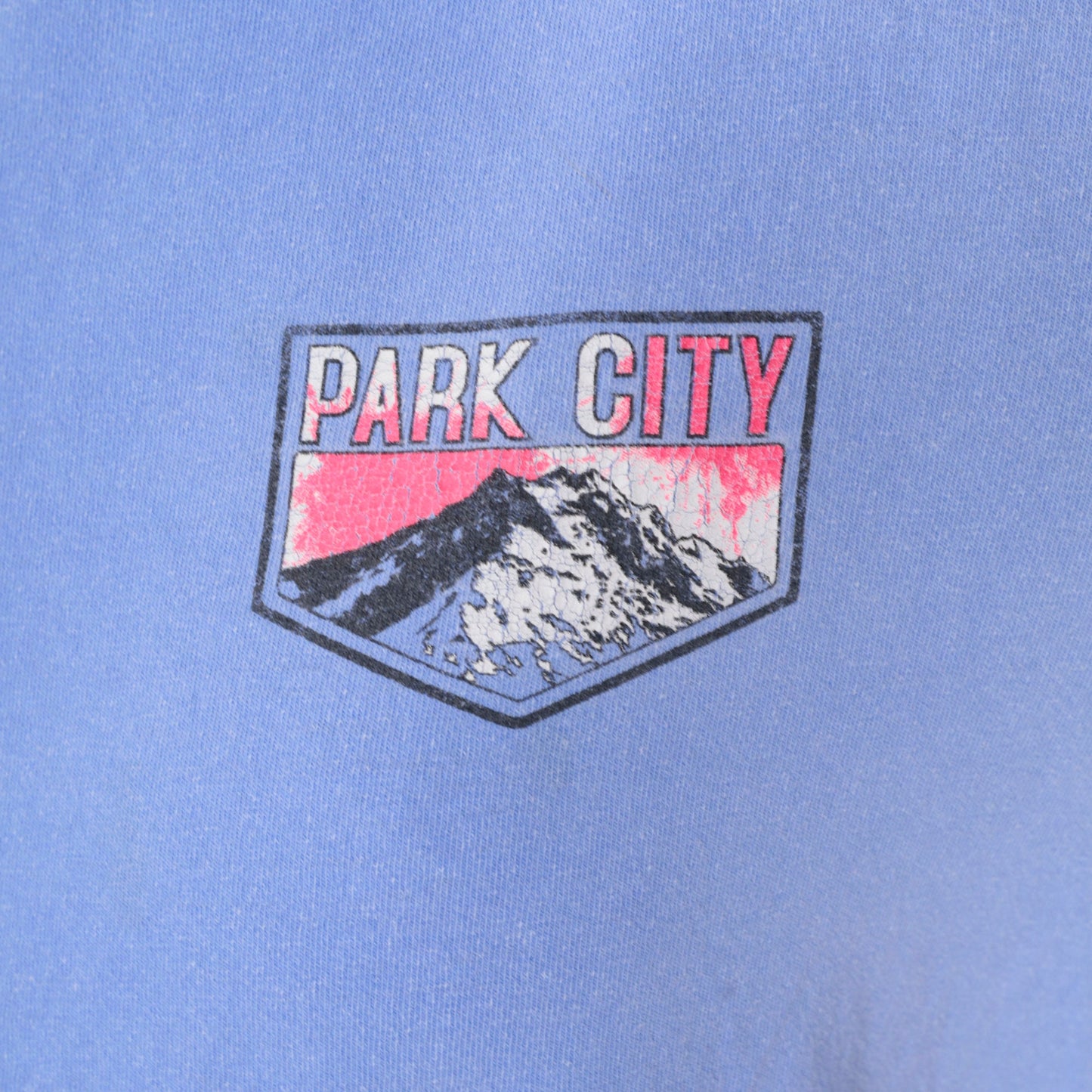 90s Park City Utah Wasatch Mountains Ski Graphic Tee Lavender Long Sleeve Medium