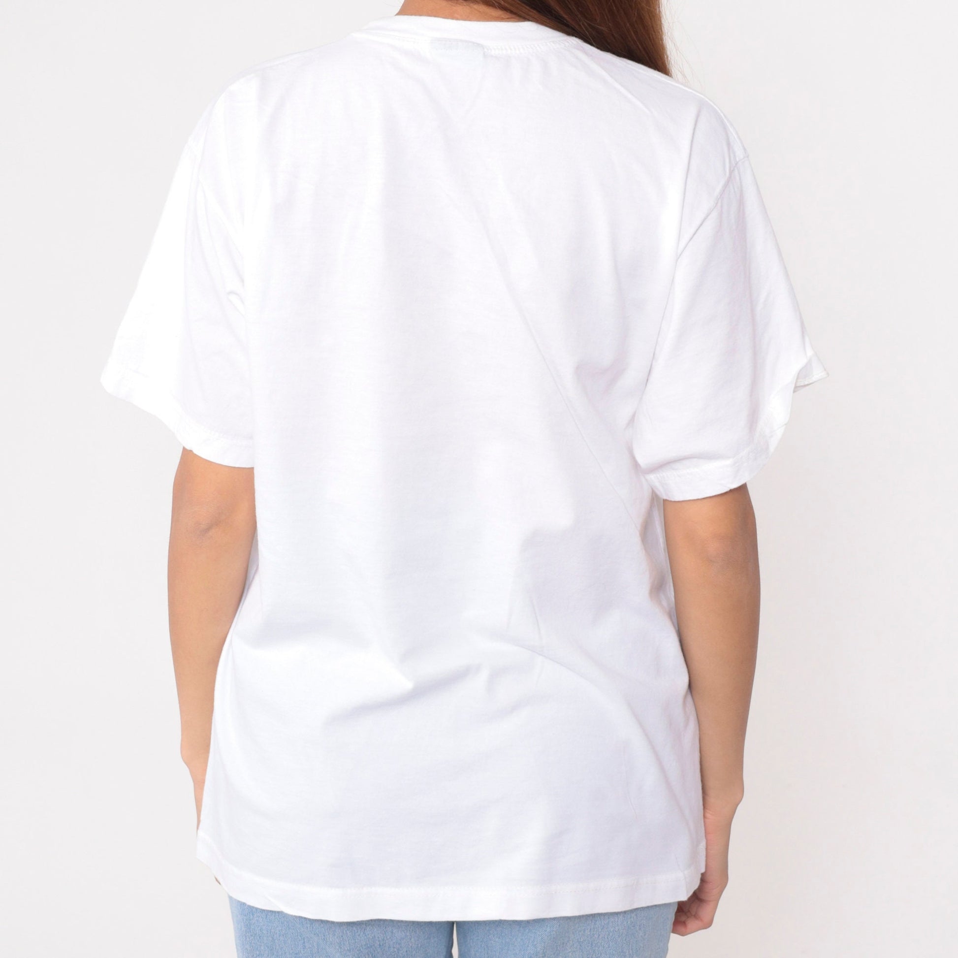 90s Greece Floral Embroidered White Cotton T-Shirt Graphic Tee Large L