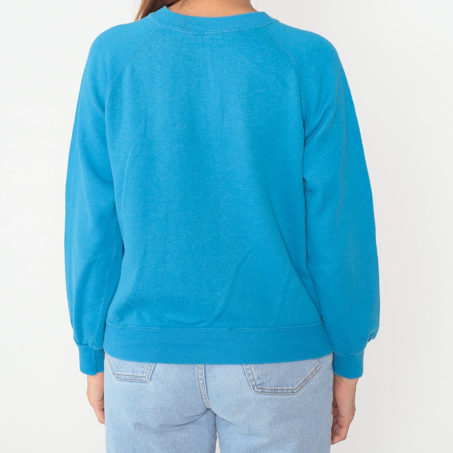 80s Chanhassen Dinner Theatres Minnesota Raglan Sweatshirt Turquoise Graphic Medium