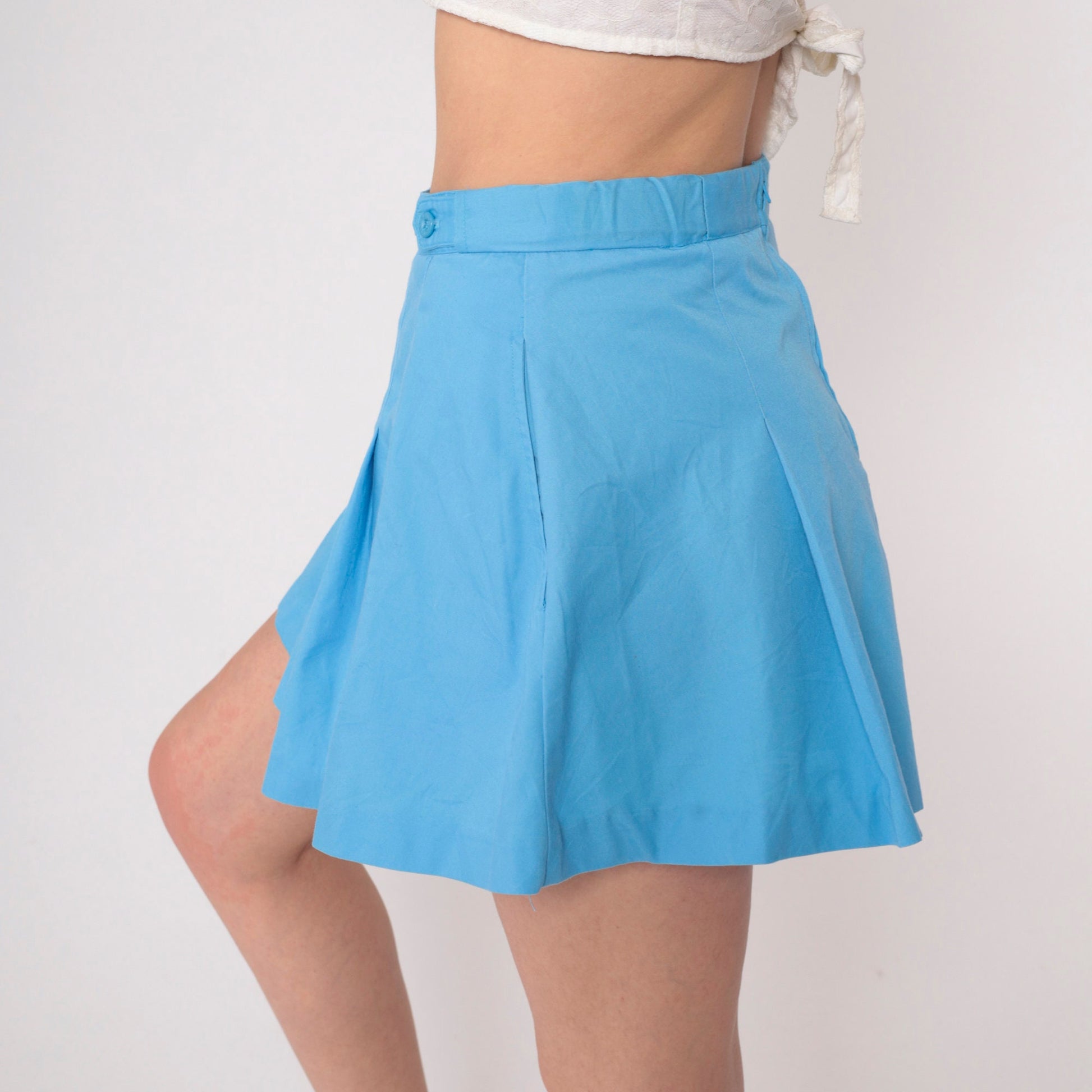 Head Tennis Skirt 90s Pleated Mini Blue High Waist Small