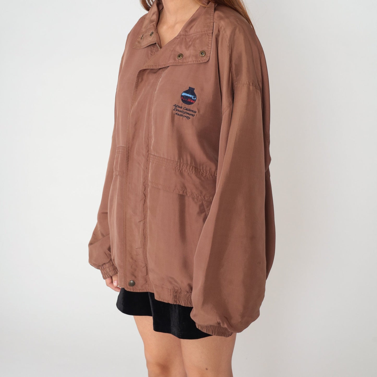 90s Agua Caliente Development Authority Silk Windbreaker Brown Large