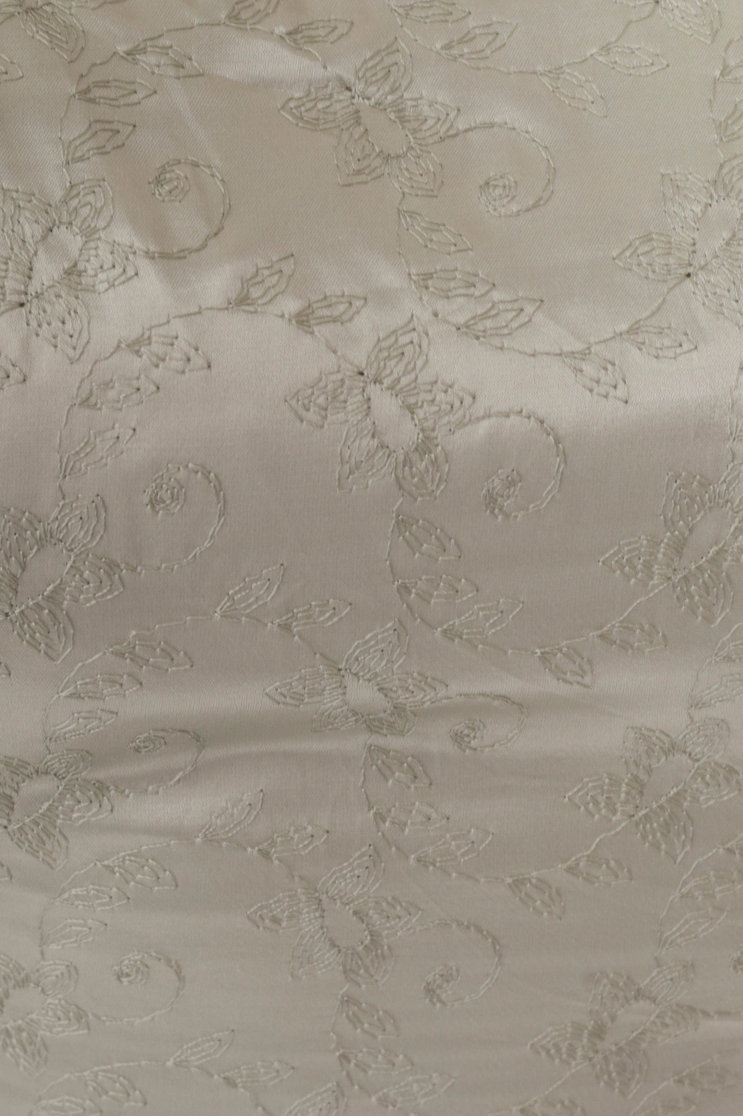 Y2K Jessica McClintock Silver Floral Embroidered Strapless Maxi Dress Extra Small