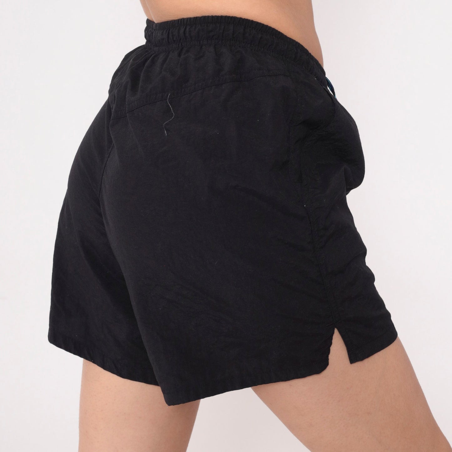 90s Speedo Black Swim Trunks Drawstring Waist Men's Small S