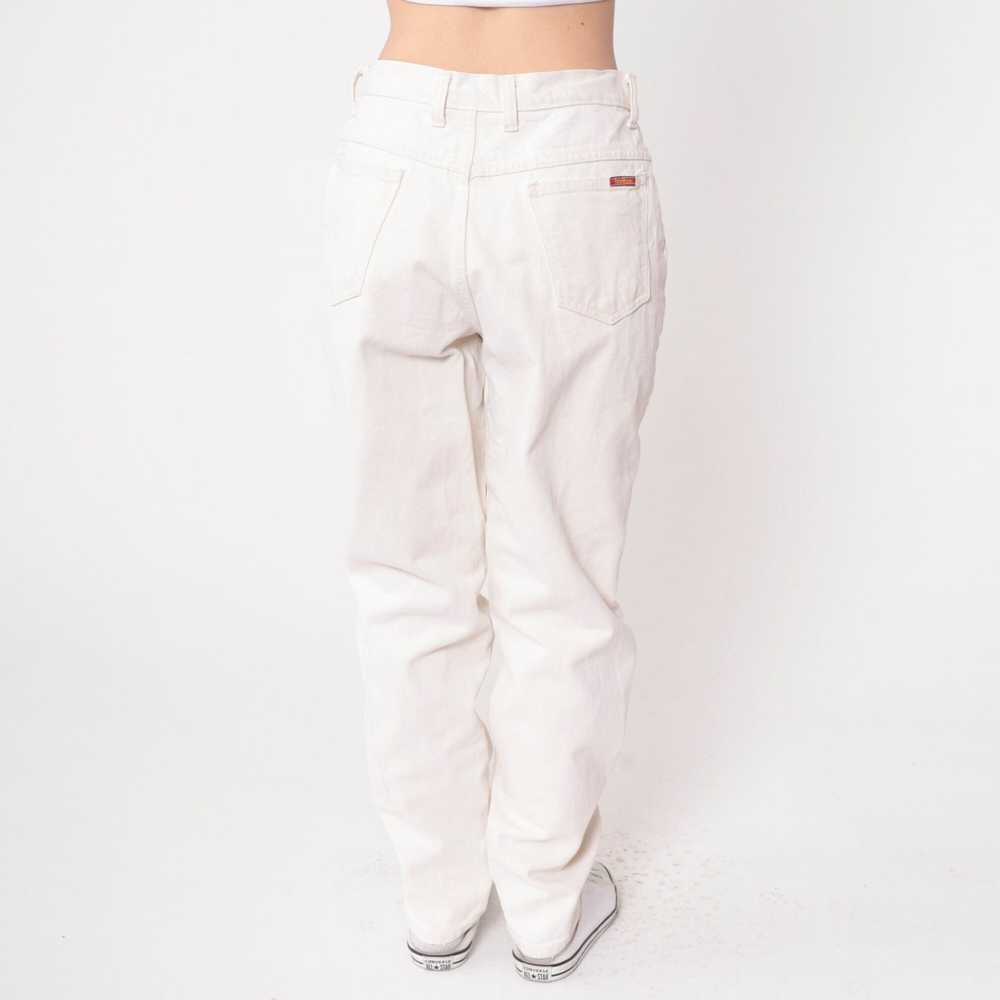 90s Bonjour White Tapered Mom Jeans High Waist Denim Medium