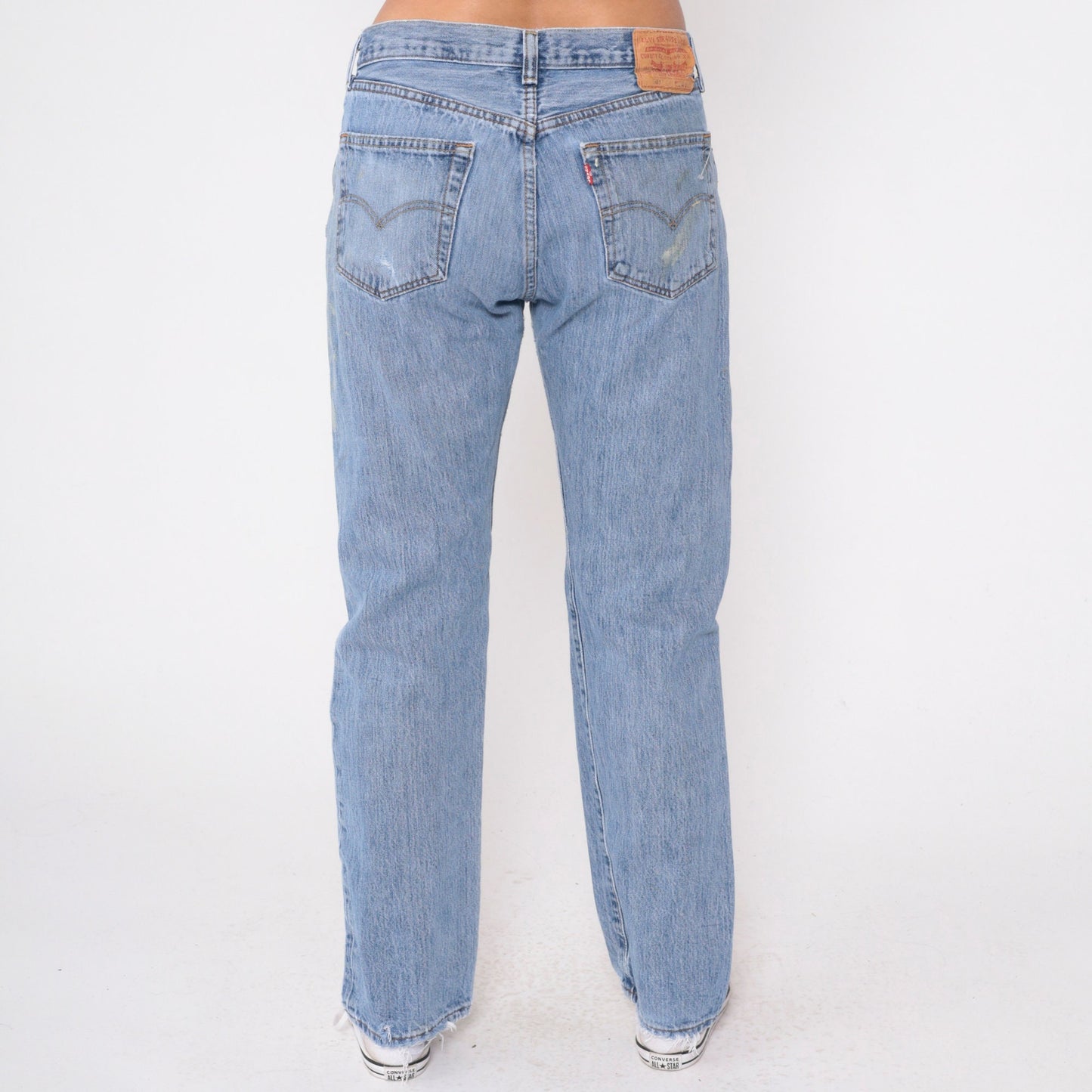 Levis 501 Distressed Paint Splatter Jeans 34x32 Straight Leg Button Fly 90s