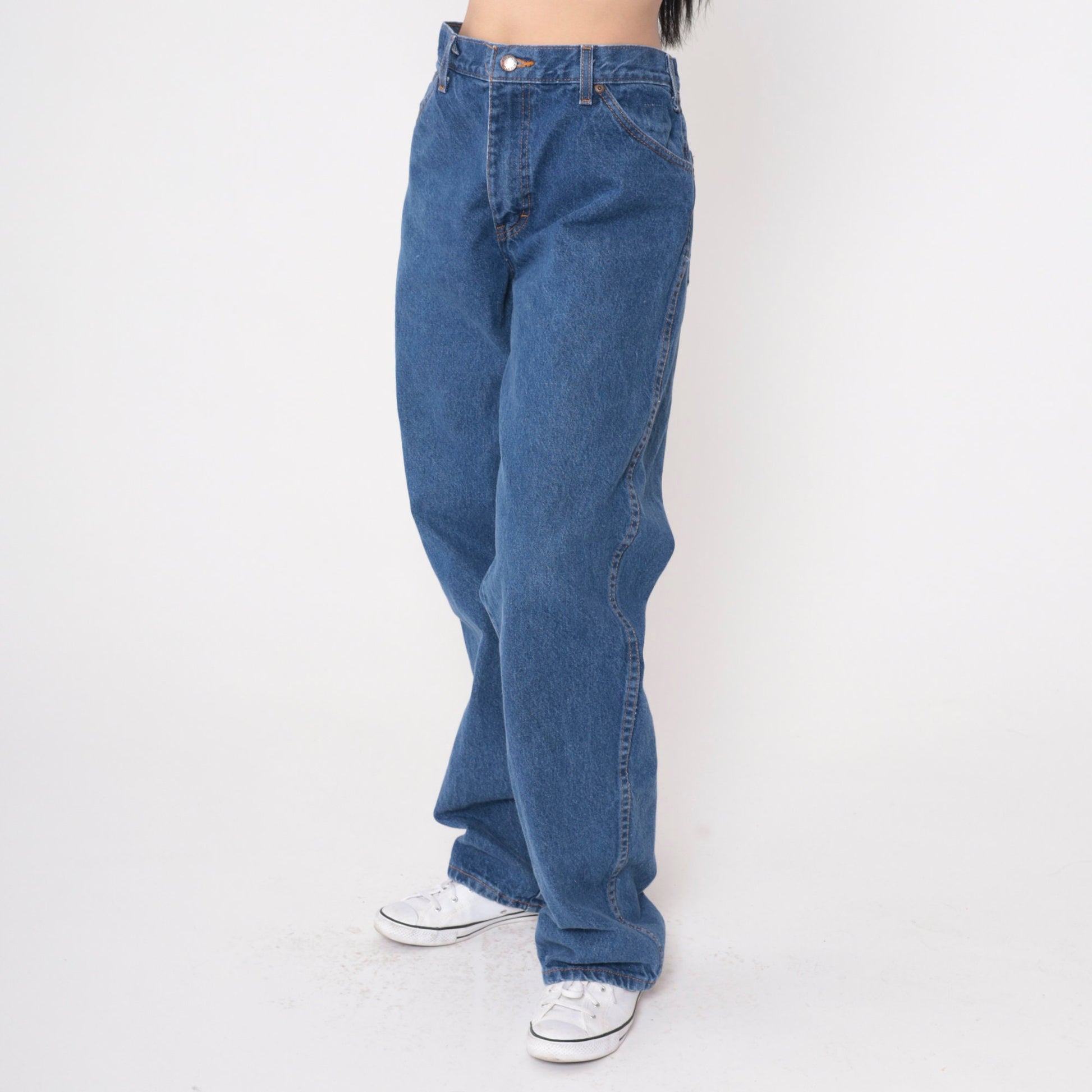 00s Dickies Jeans High Rise Relaxed Straight Leg Blue Denim Men's 34x32