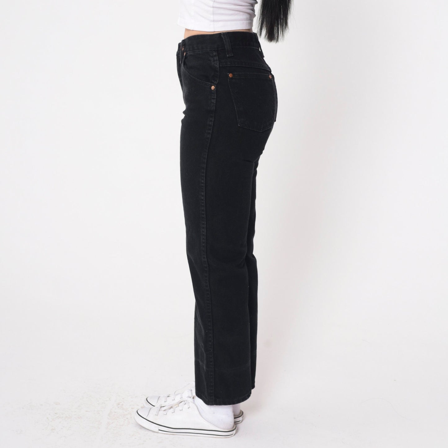 90s Wrangler Black Straight Leg Denim Jeans Mid Rise Extra Small