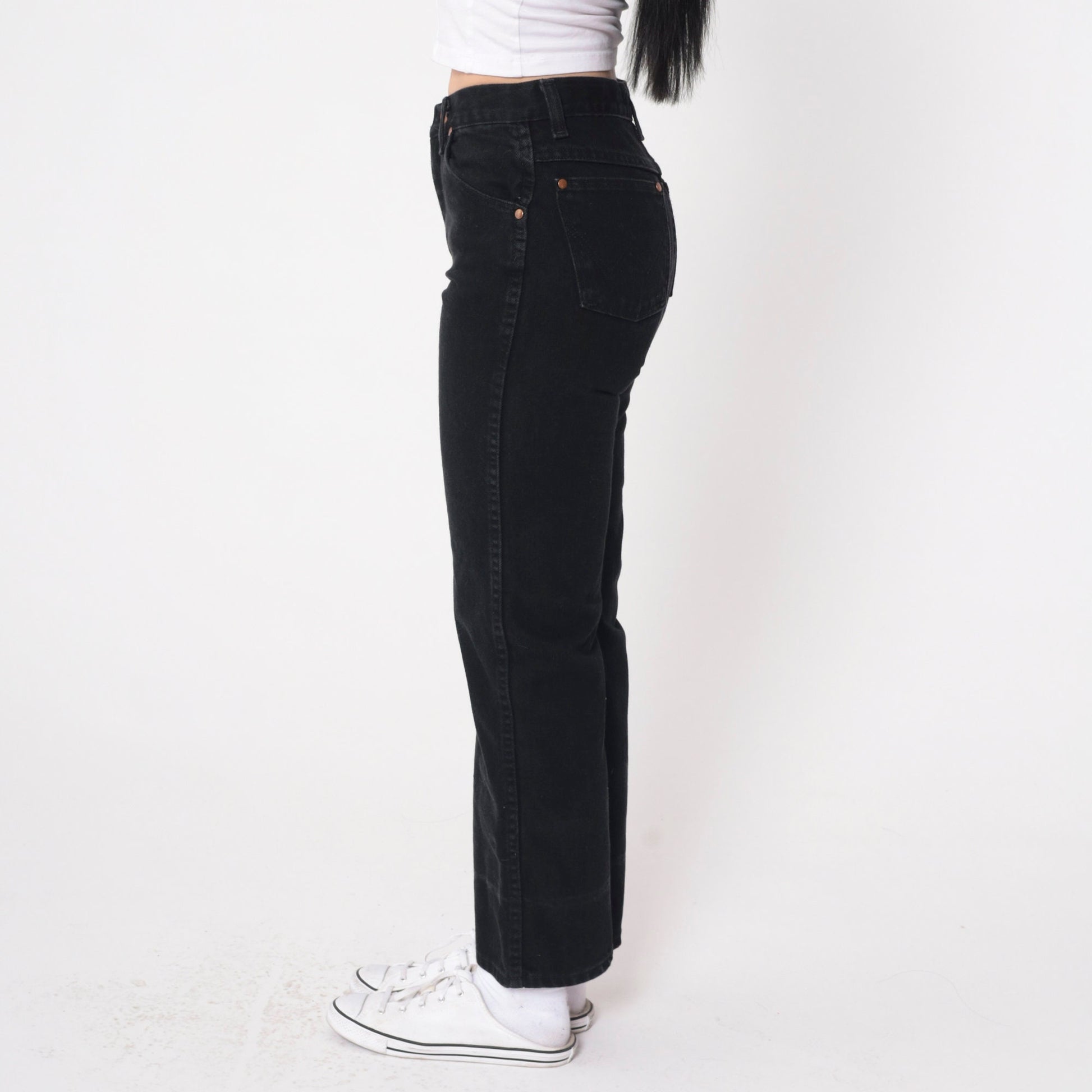 90s Wrangler Black Straight Leg Denim Jeans Mid Rise Extra Small