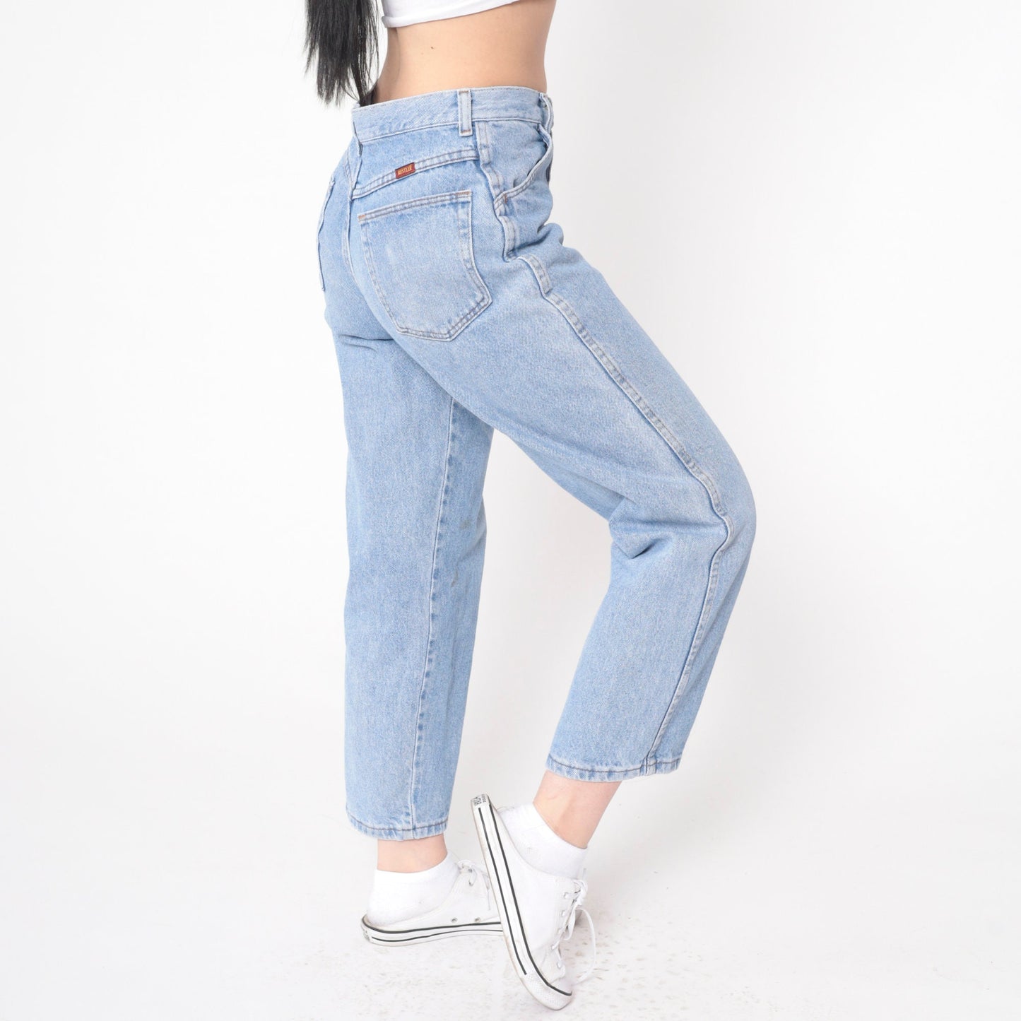90s Rustler Straight Leg Jeans Mid Rise Blue Denim Ankle Small