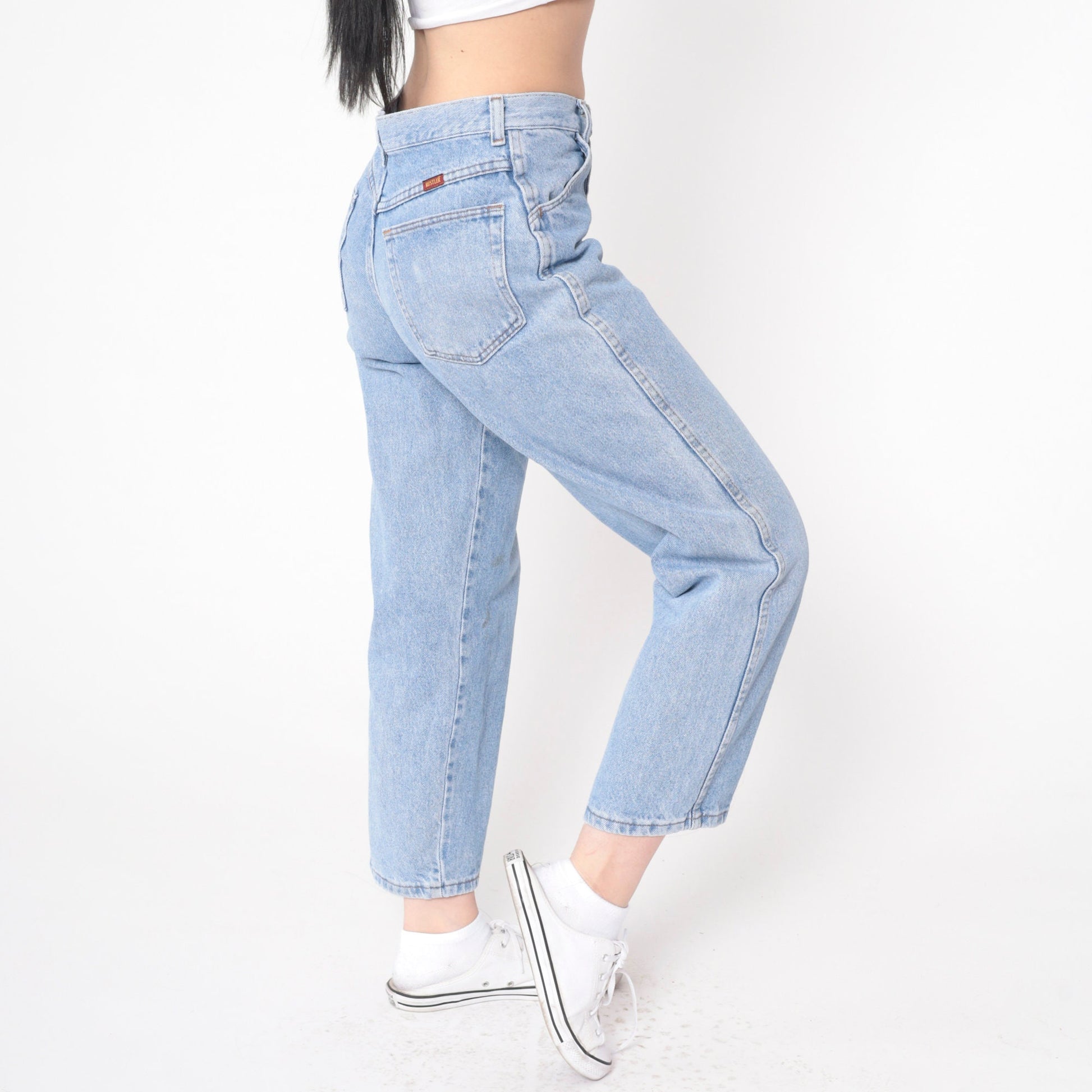 90s Rustler Straight Leg Jeans Mid Rise Blue Denim Ankle Small