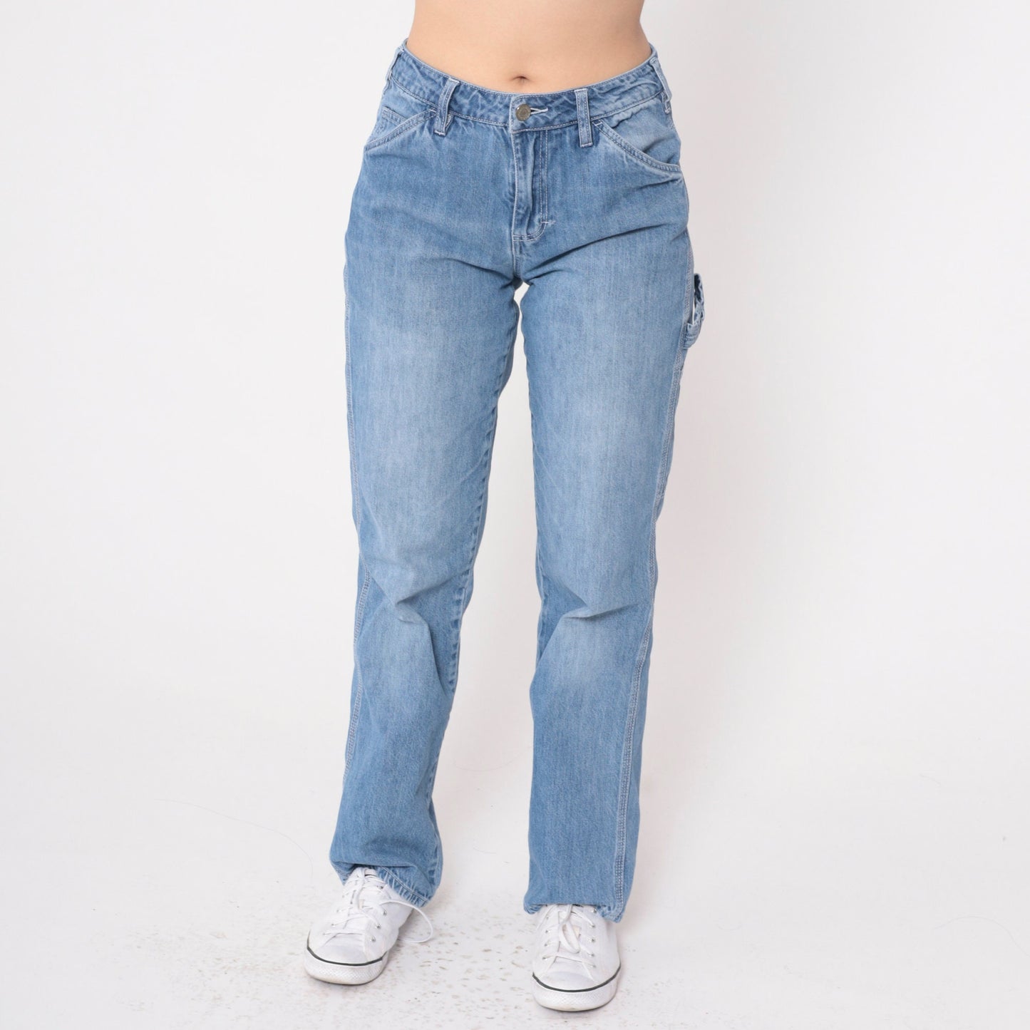 Dickies Y2K Carpenter Jeans Blue Denim Low Rise Straight Leg Extra Small