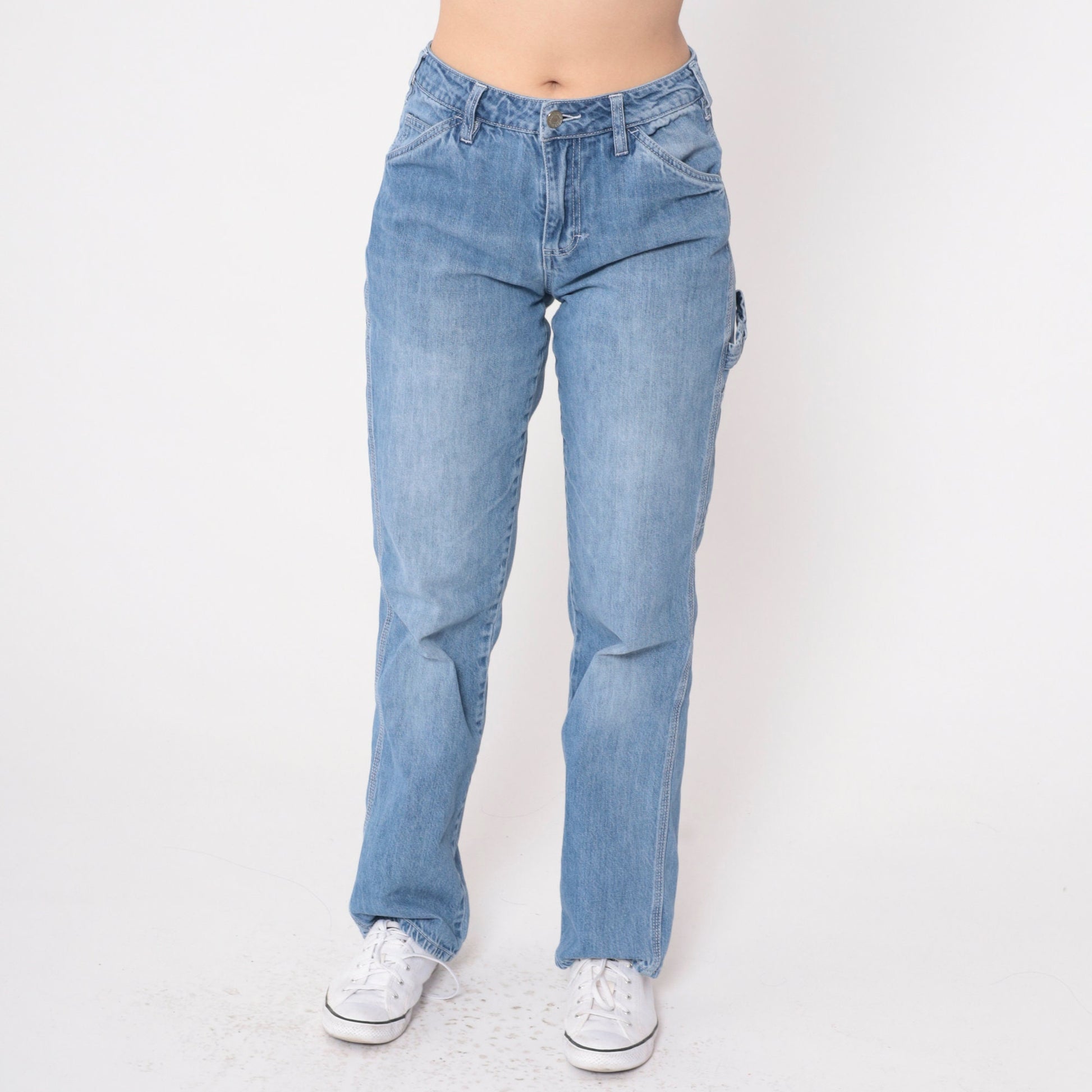 Dickies Y2K Carpenter Jeans Blue Denim Low Rise Straight Leg Extra Small