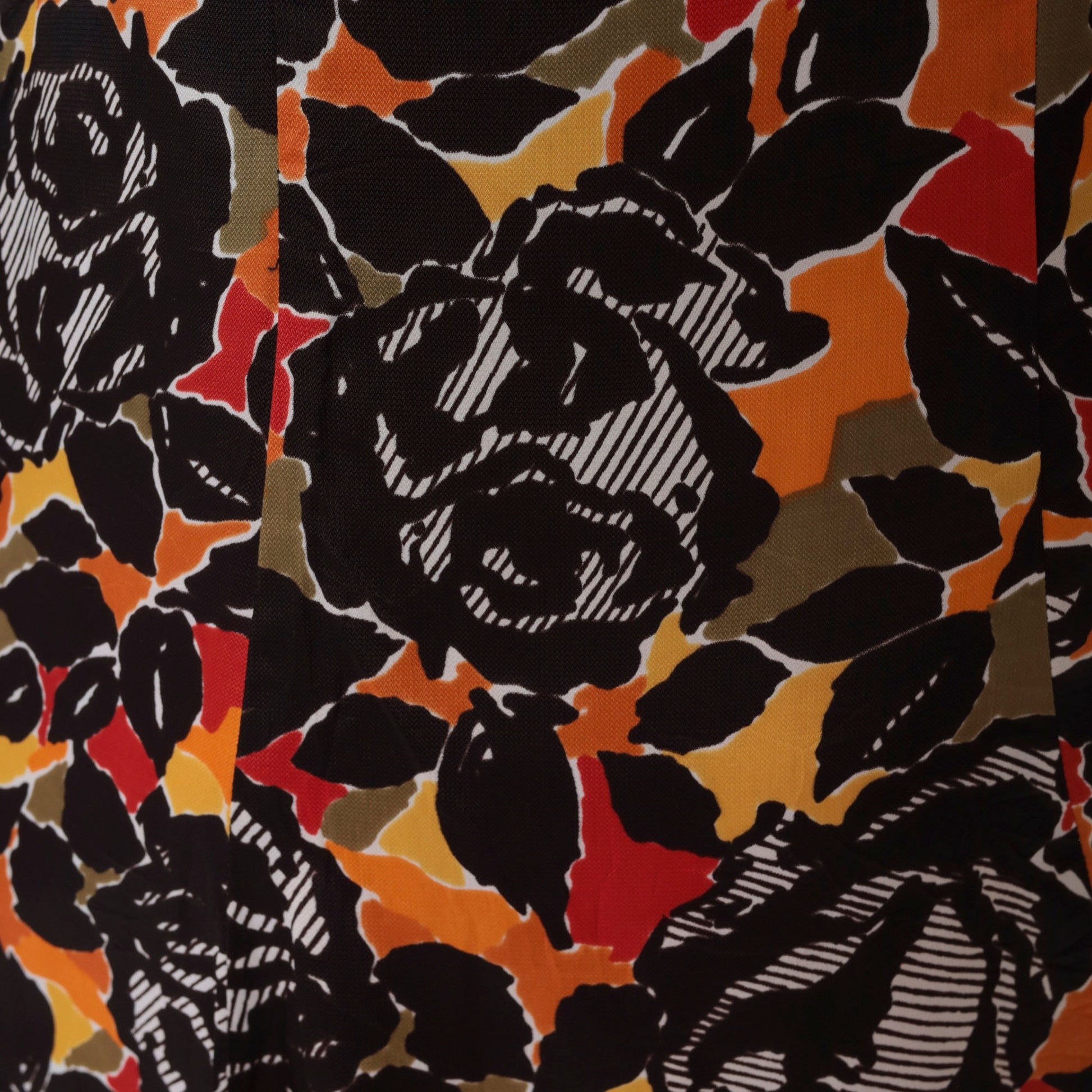 70s Rose Floral Print Mini Dress Puff Sleeve Shift Small