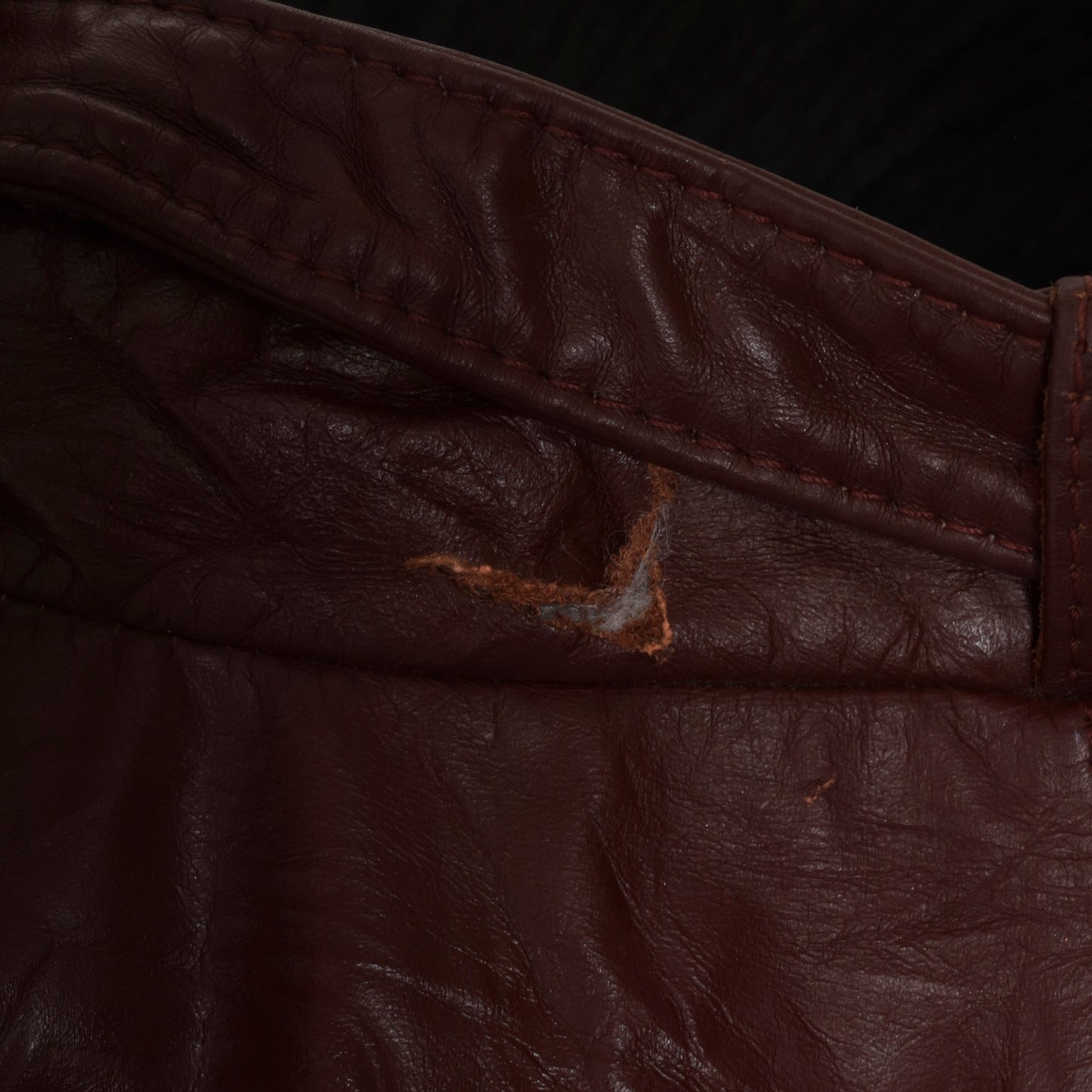 80s Bermans Leather Bomber Jacket Mahogany Brown Zip Moto Small