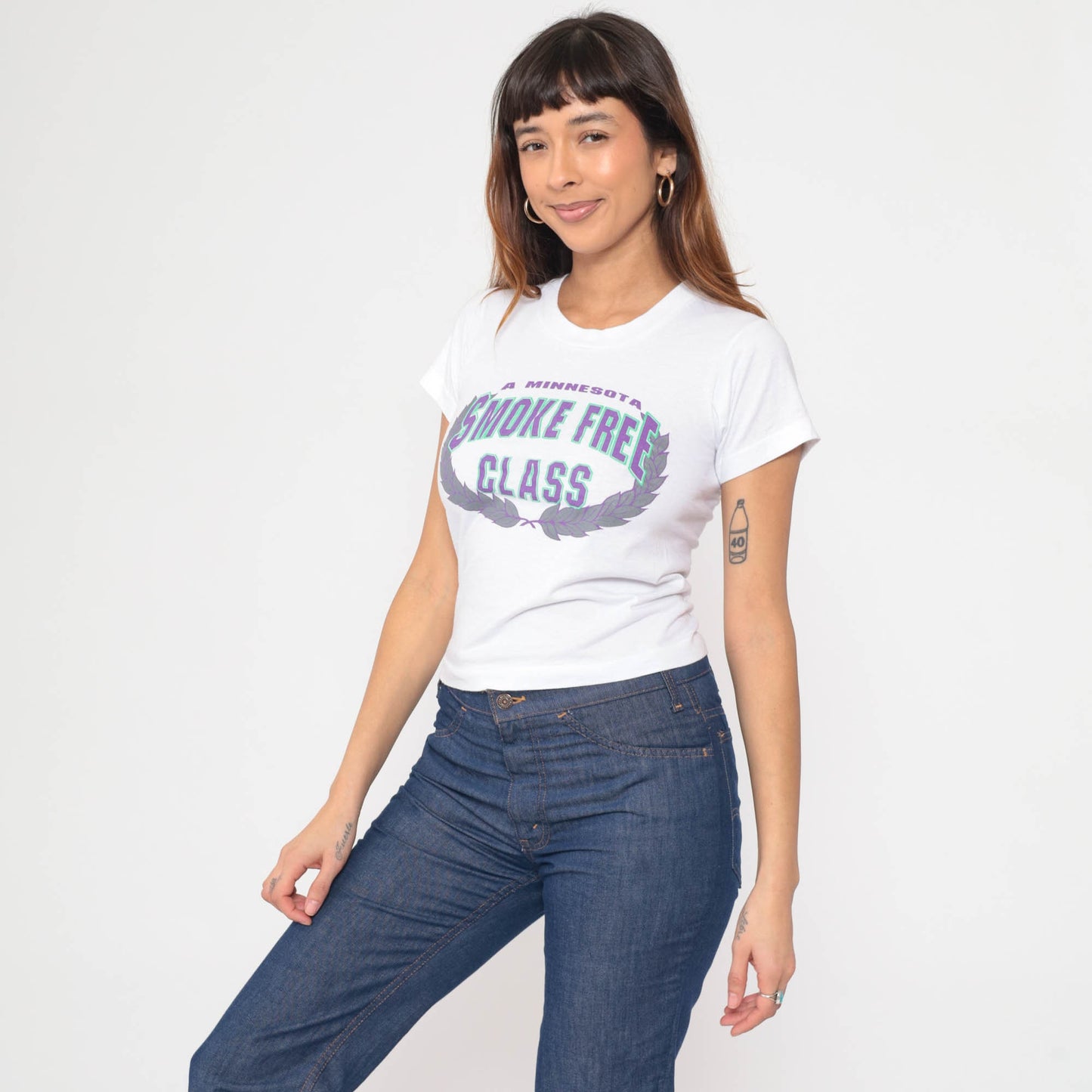 90s Minnesota Smoke Free Class Graphic T-Shirt White Single Stitch XXS