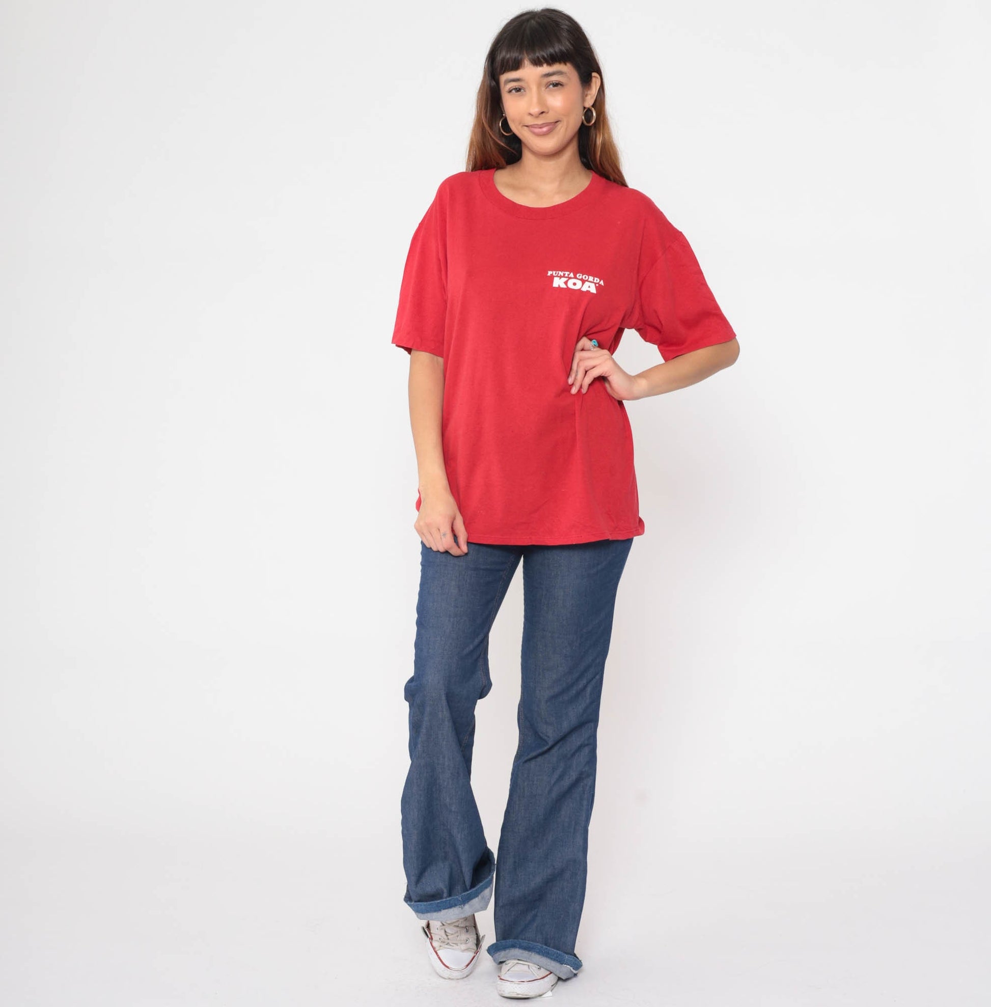 90s Punta Gorda KOA Campground Graphic T-Shirt Red Cotton Extra Large XXL