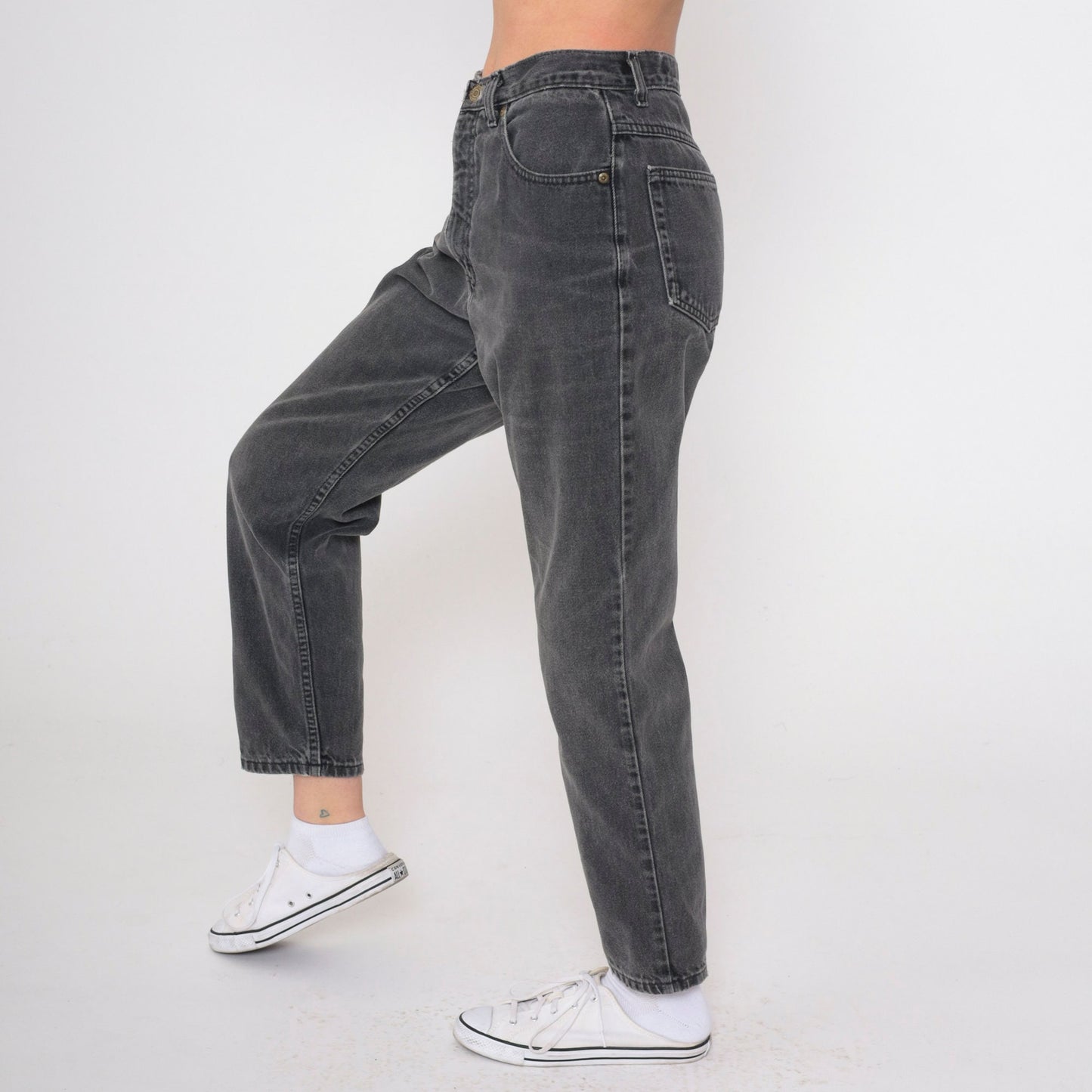 Eddie Bauer 90s Charcoal High-Waist Straight-Leg Jeans Petite Small