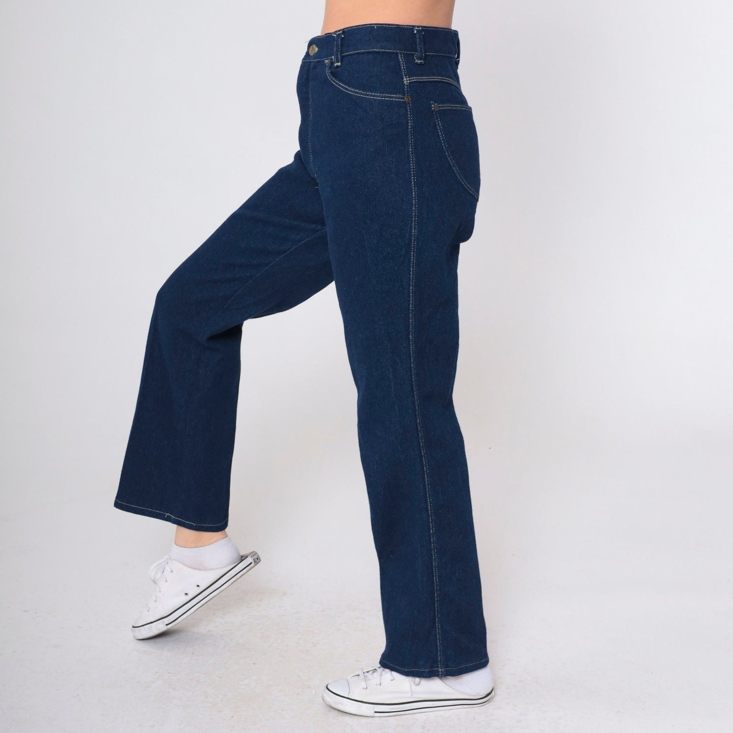 90s Dark Wash High-Rise Straight Leg Jeans Petite Small