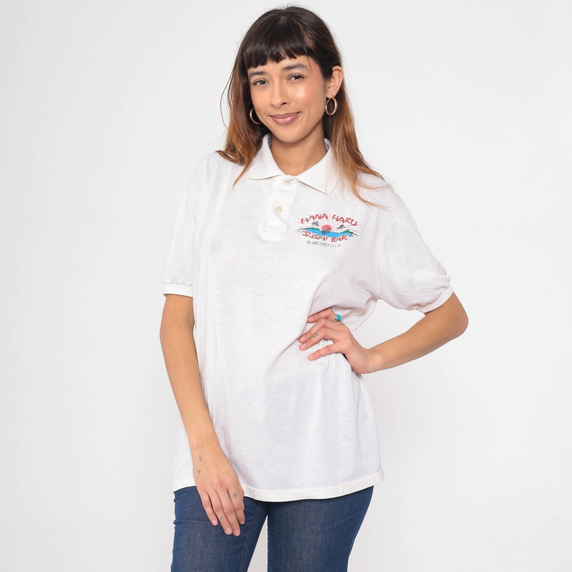 90s Hana Haru Sushi Bar Polo Shirt El Segundo California Extra Large