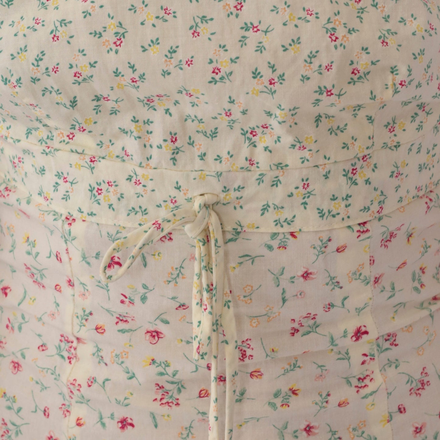 90s City Triangles Floral Mini Dress Pale Yellow Empire Waist Extra Small