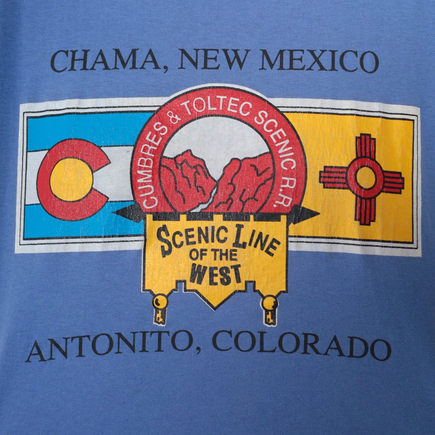 90s Cumbres & Toltec Railway Graphic T-Shirt Train Chama New Mexico Large L