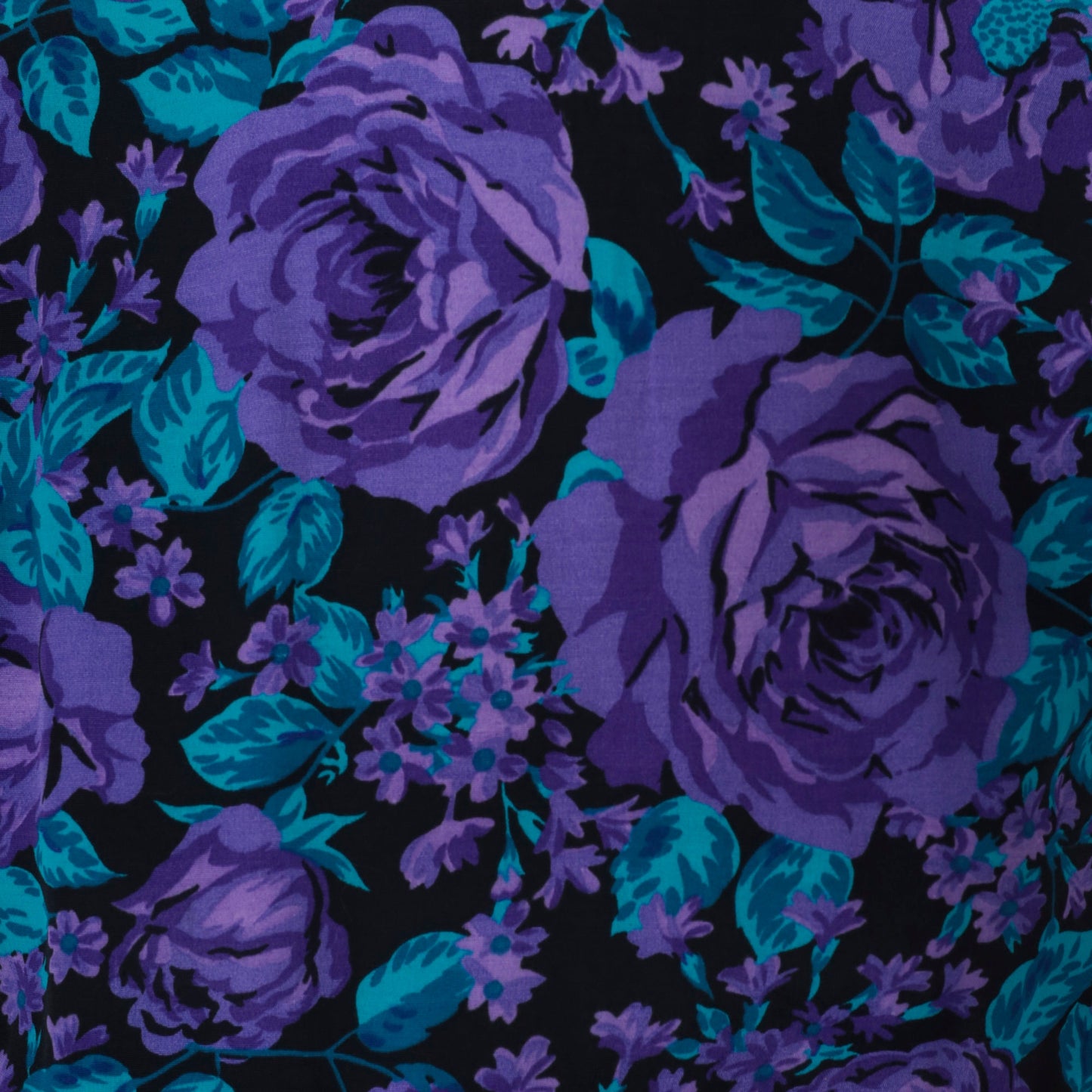 90s All That Jazz Floral Sheath Dress Purple Rose Print Knee-Length Small