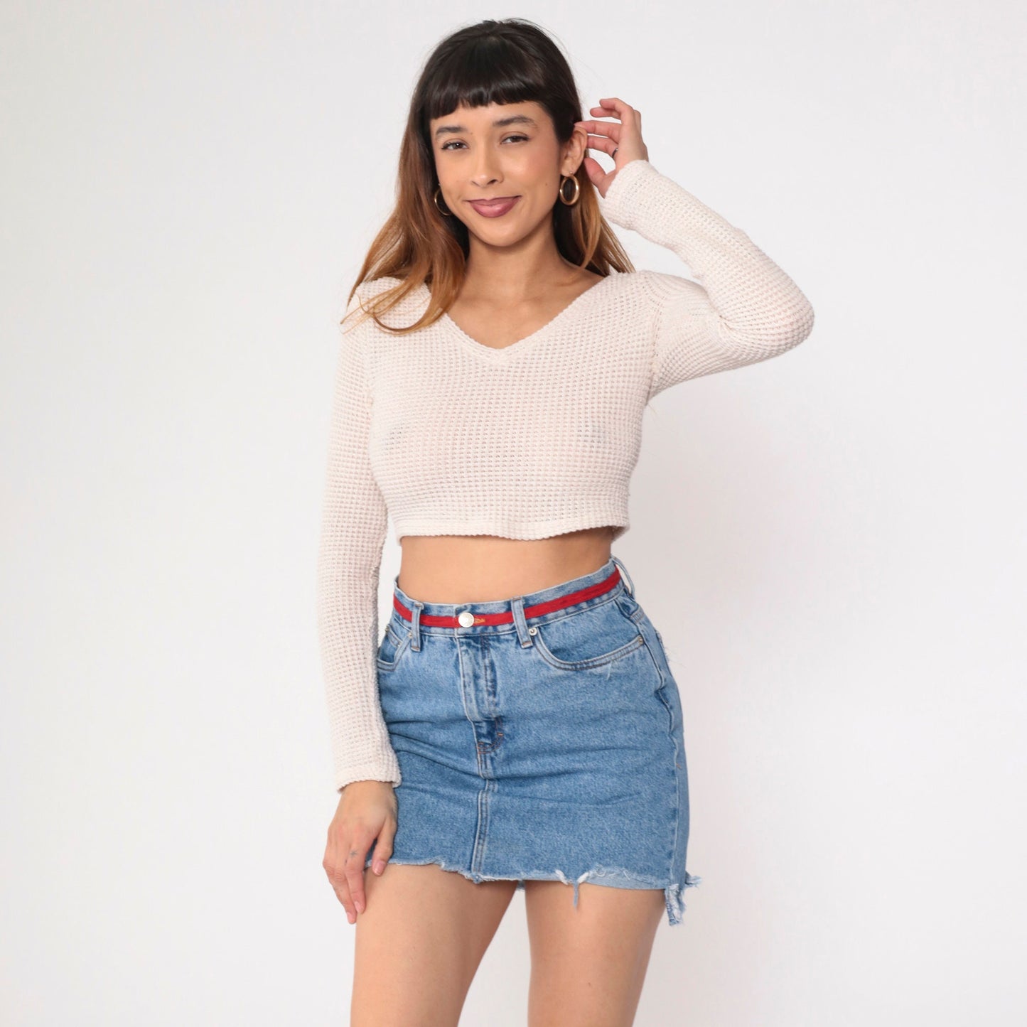 Tommy Hilfiger Y2K Denim Mini Skirt Blue High-Waisted Cutoff Small 6