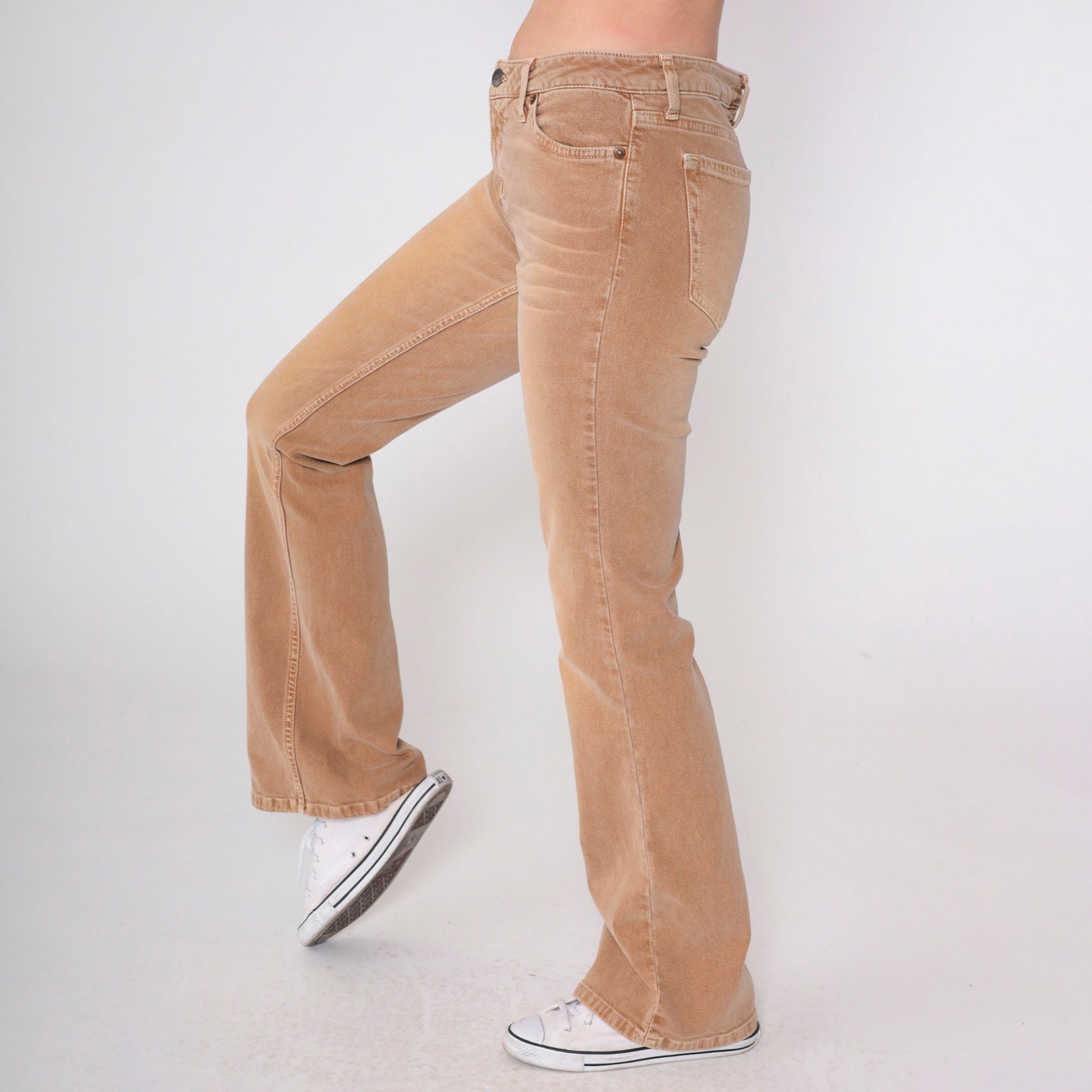 Lei Y2K Flared Jeans Light Brown Mid Rise Denim Size 7