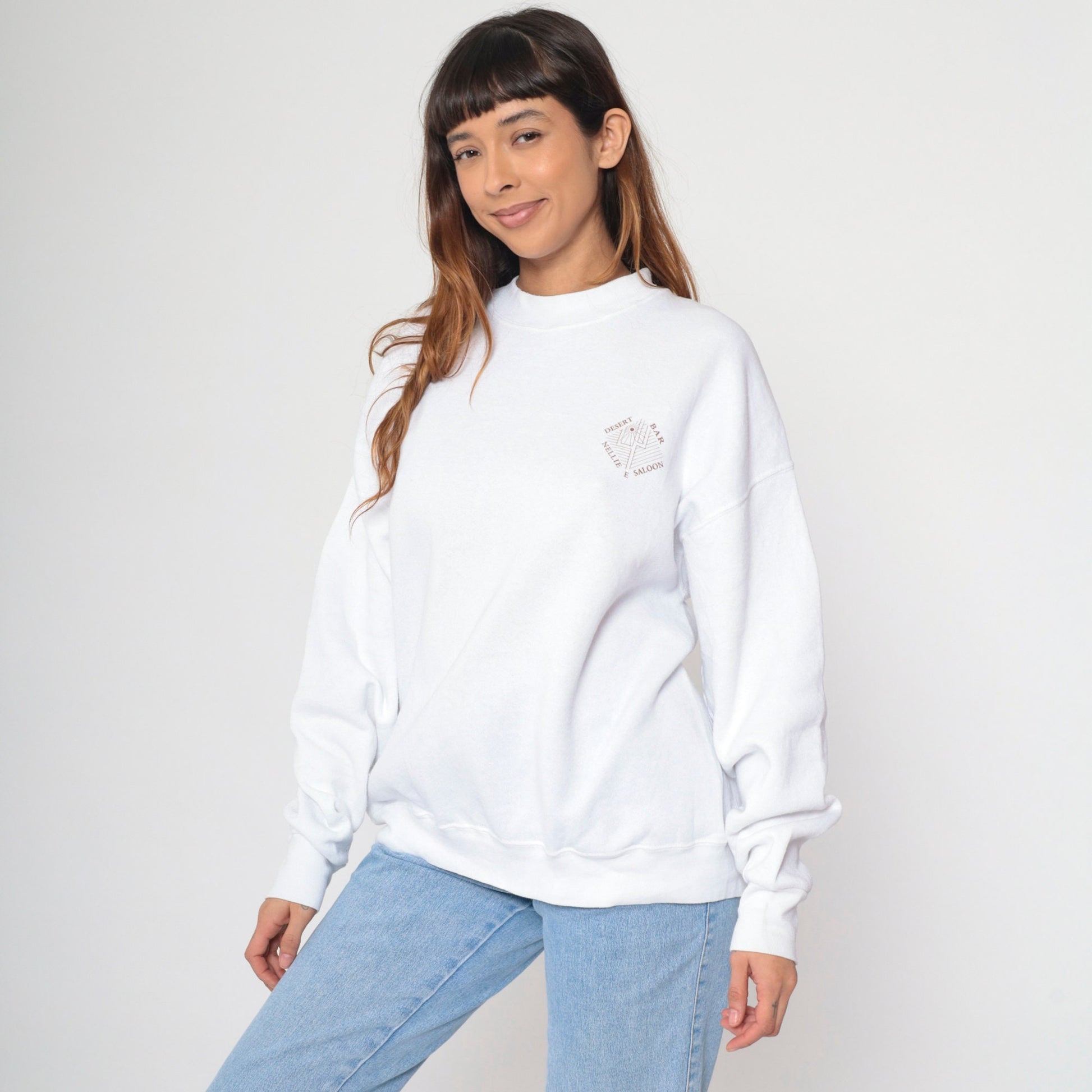90s Nellie E Saloon Parker Arizona Graphic Sweatshirt White Crewneck Extra Large XXL