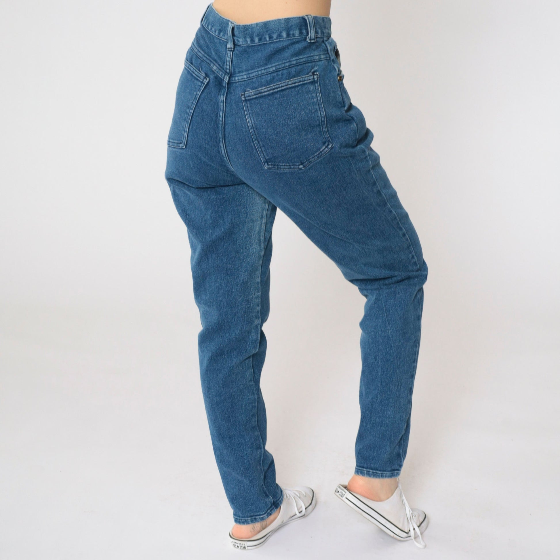 90s Forenza High Waist Tapered Jeans Blue Stretch Denim Small
