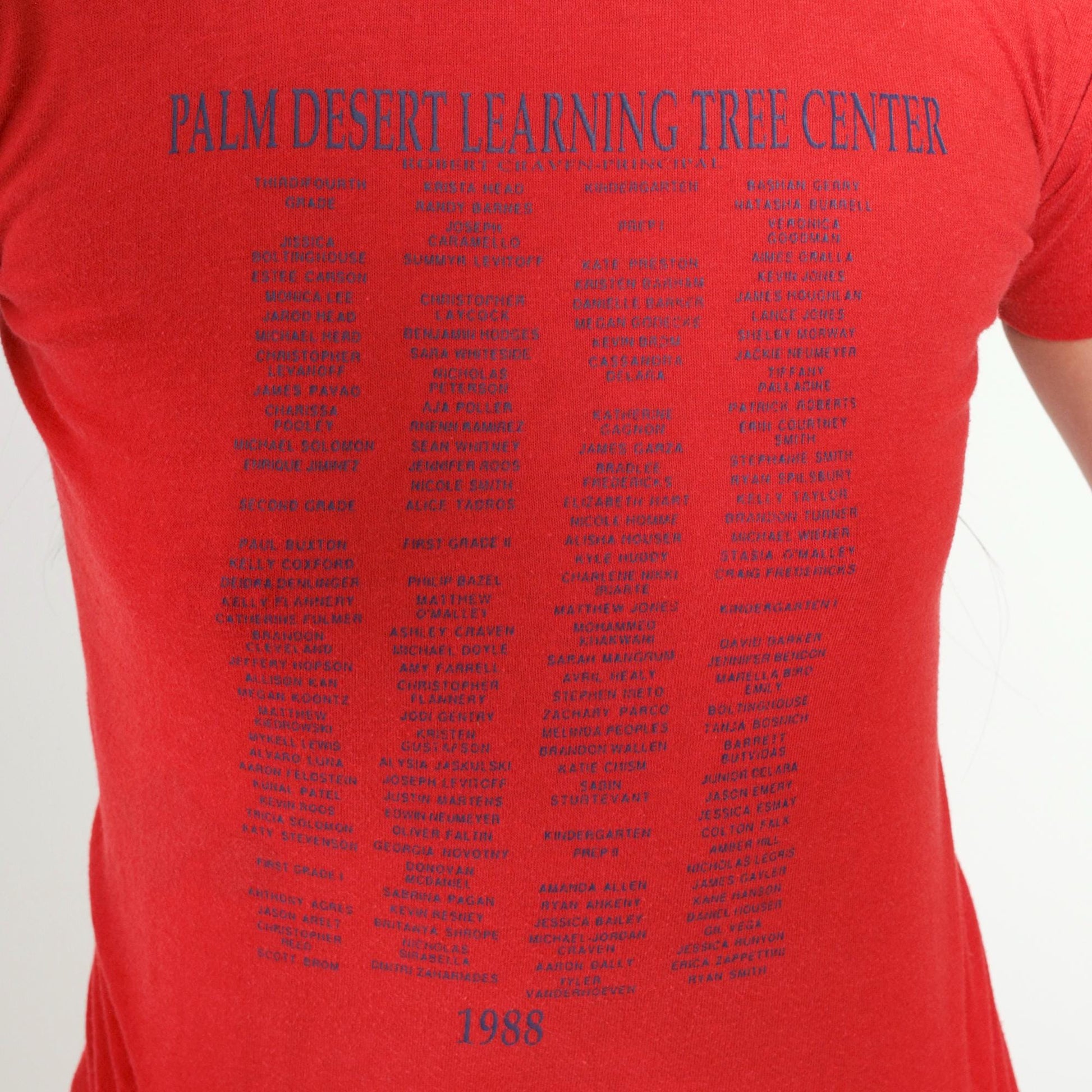 80s Palm Desert Learning Tree Center Graphic Tee Red Cotton XS