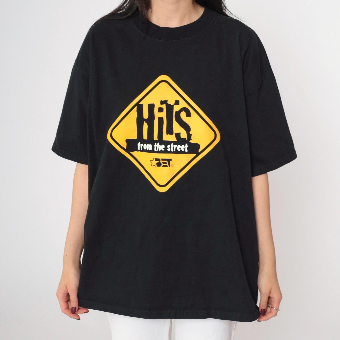 90s BET Hits From The Street Graphic T-Shirt Black Cotton Tee Extra Large
