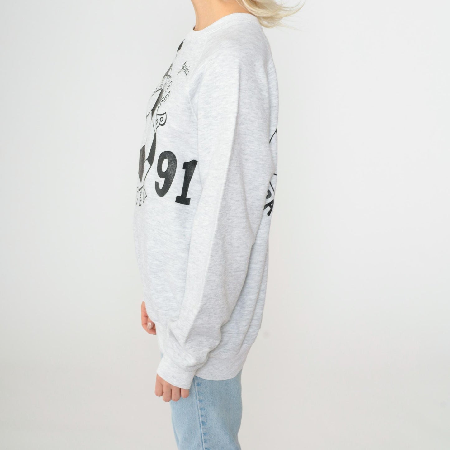 1991 Tremper Soccer Sweatshirt 90s Kenosha High School Heather Grey Raglan Large