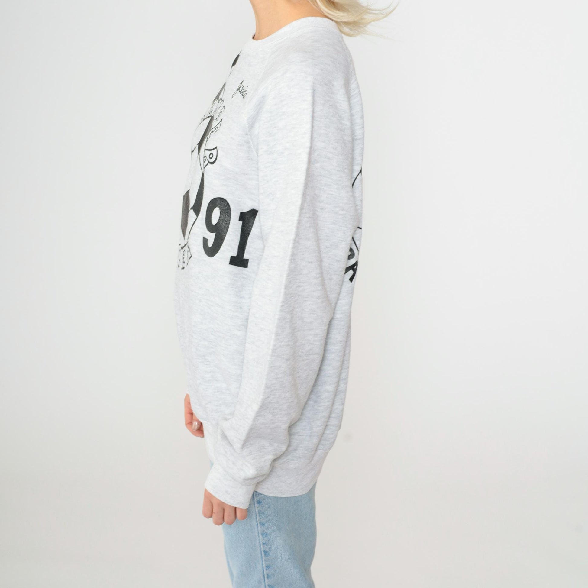 1991 Tremper Soccer Sweatshirt 90s Kenosha High School Heather Grey Raglan Large