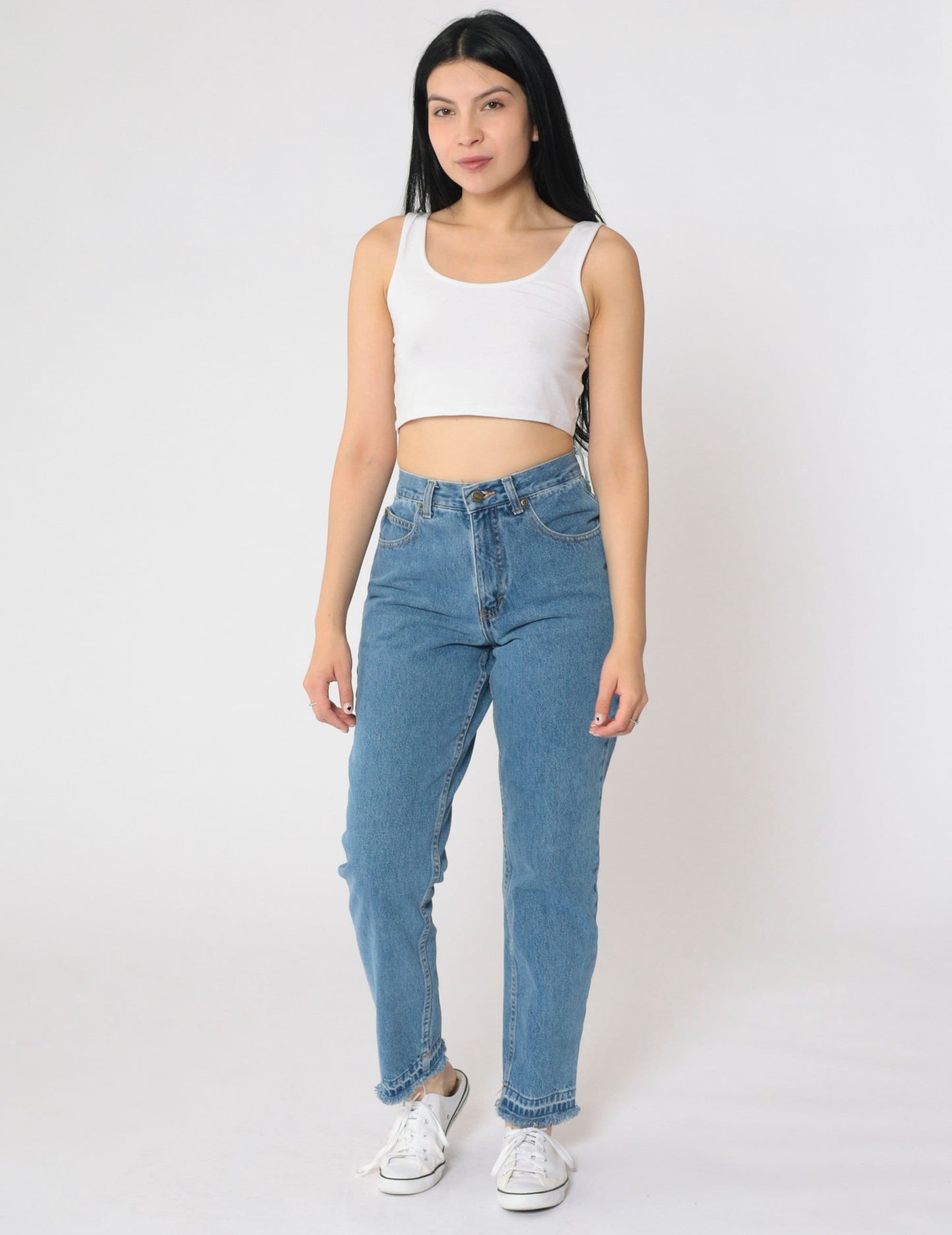 Eddie Bauer Y2K High-Waist Mom Jeans Blue Denim Straight Leg Small 4