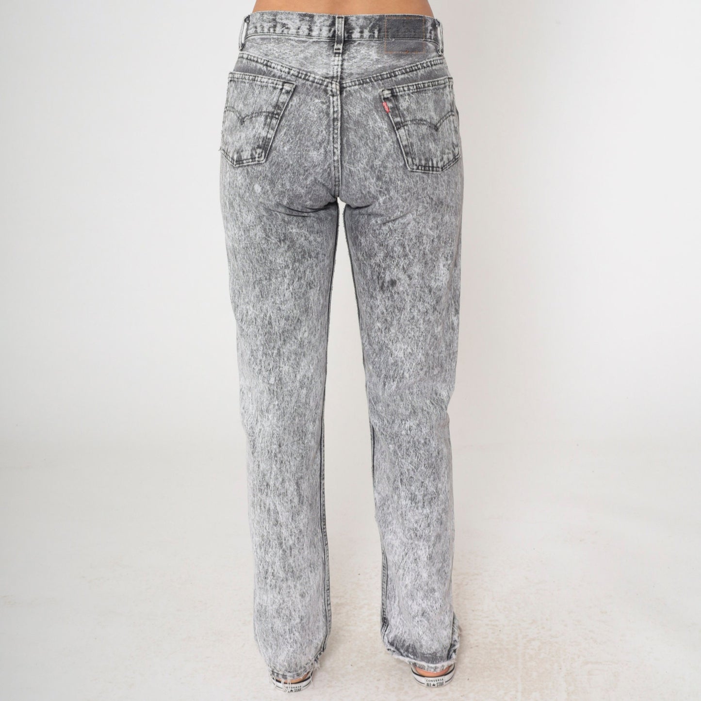 90s Levi's Acid Wash Grey Straight Leg Jeans High Waist Small 28