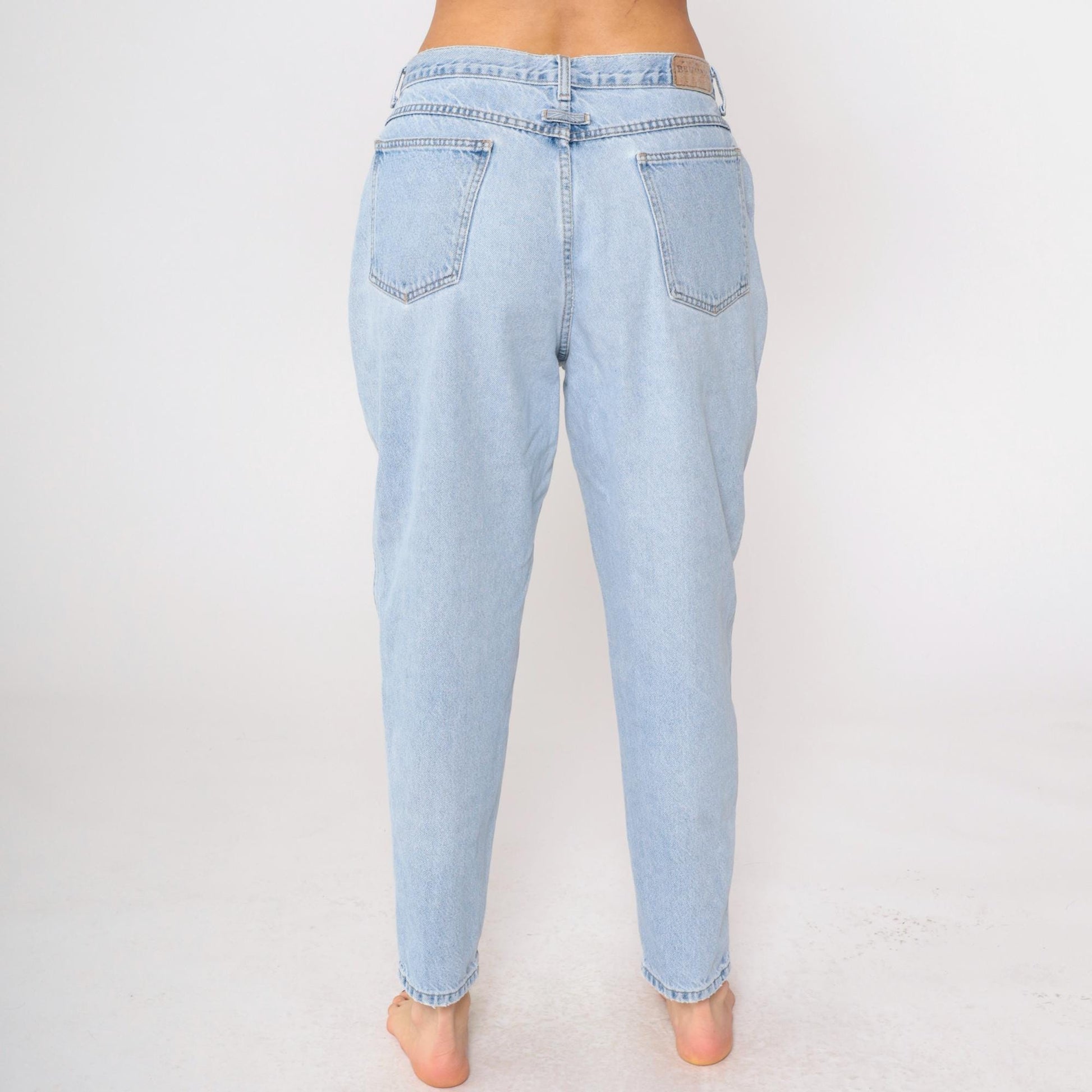 90s Brittania Pleated High-Rise Jeans Blue Denim Petite 16x28