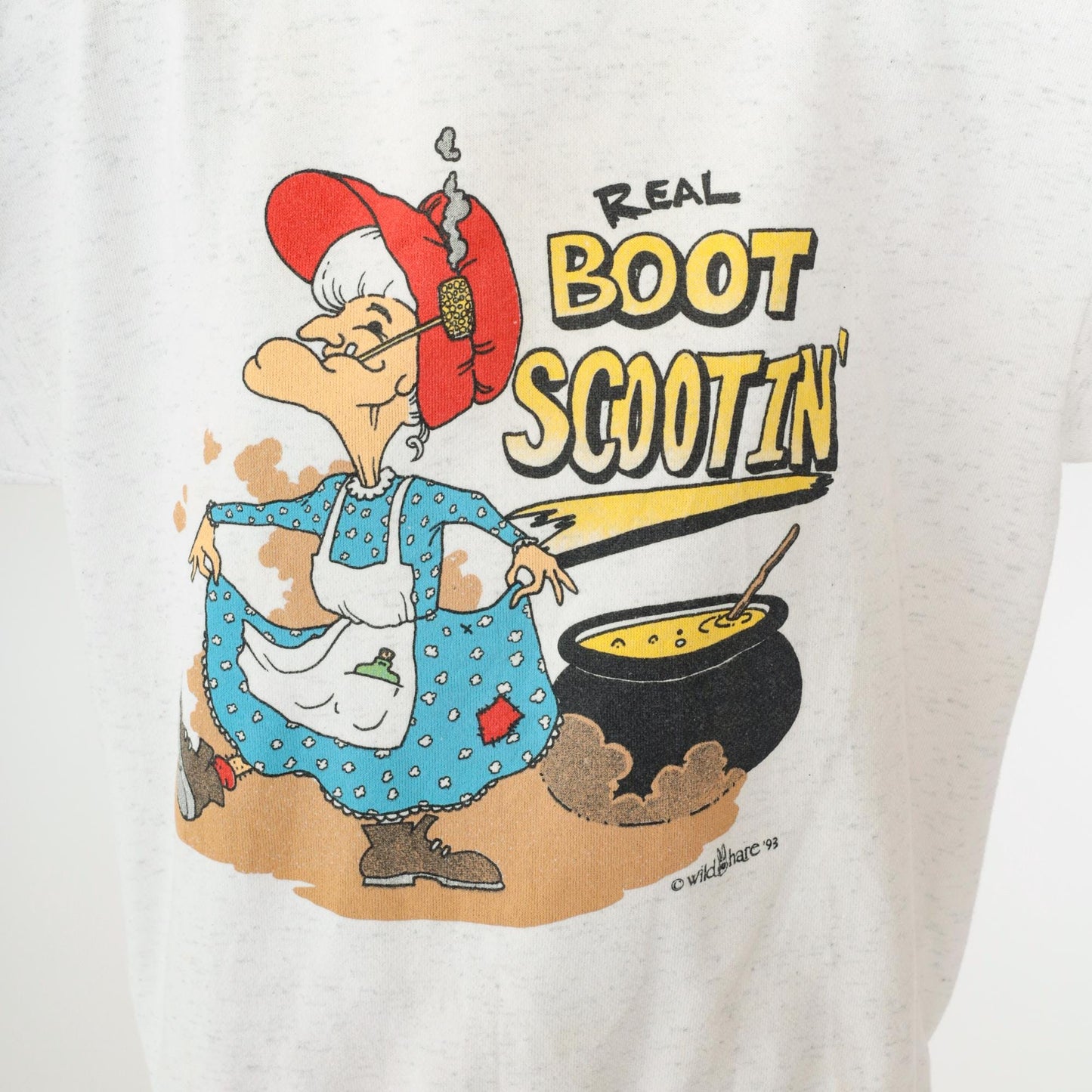 90s Wild Hare Boot Scootin' Granny Graphic Sweatshirt Grey Medium Large