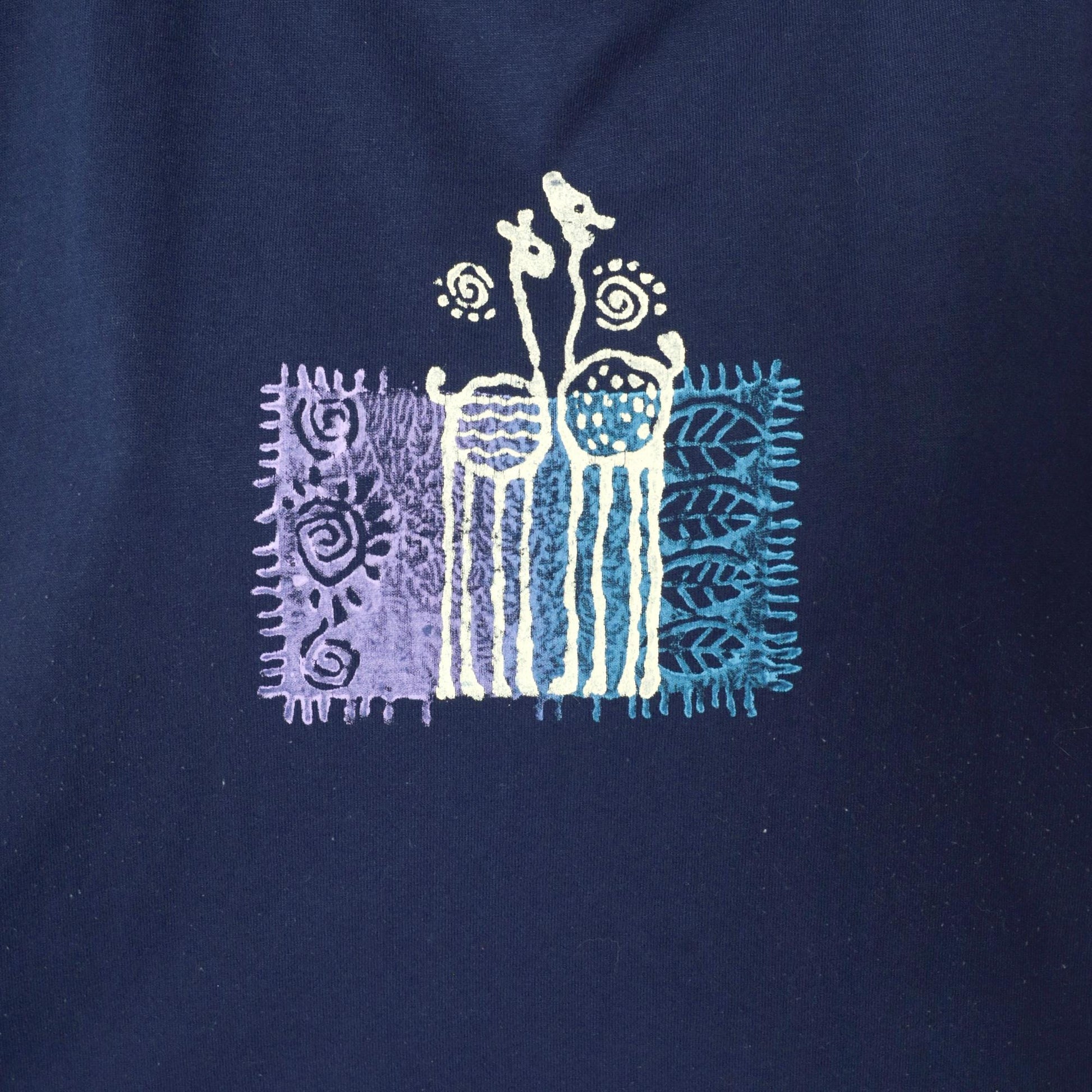 90s Giraffe Print T-Shirt Dress Navy Blue Graphic Mini Plus Size XXL