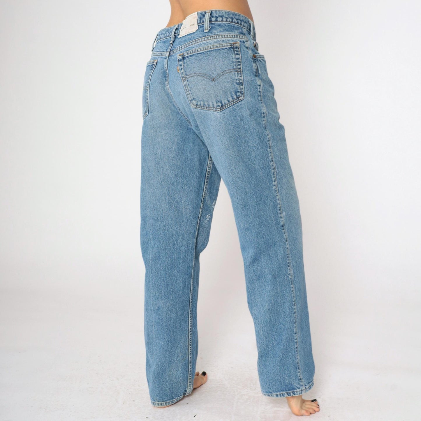 90s Levi's Relaxed Straight Leg Jeans Distressed Blue Denim 36 x 32
