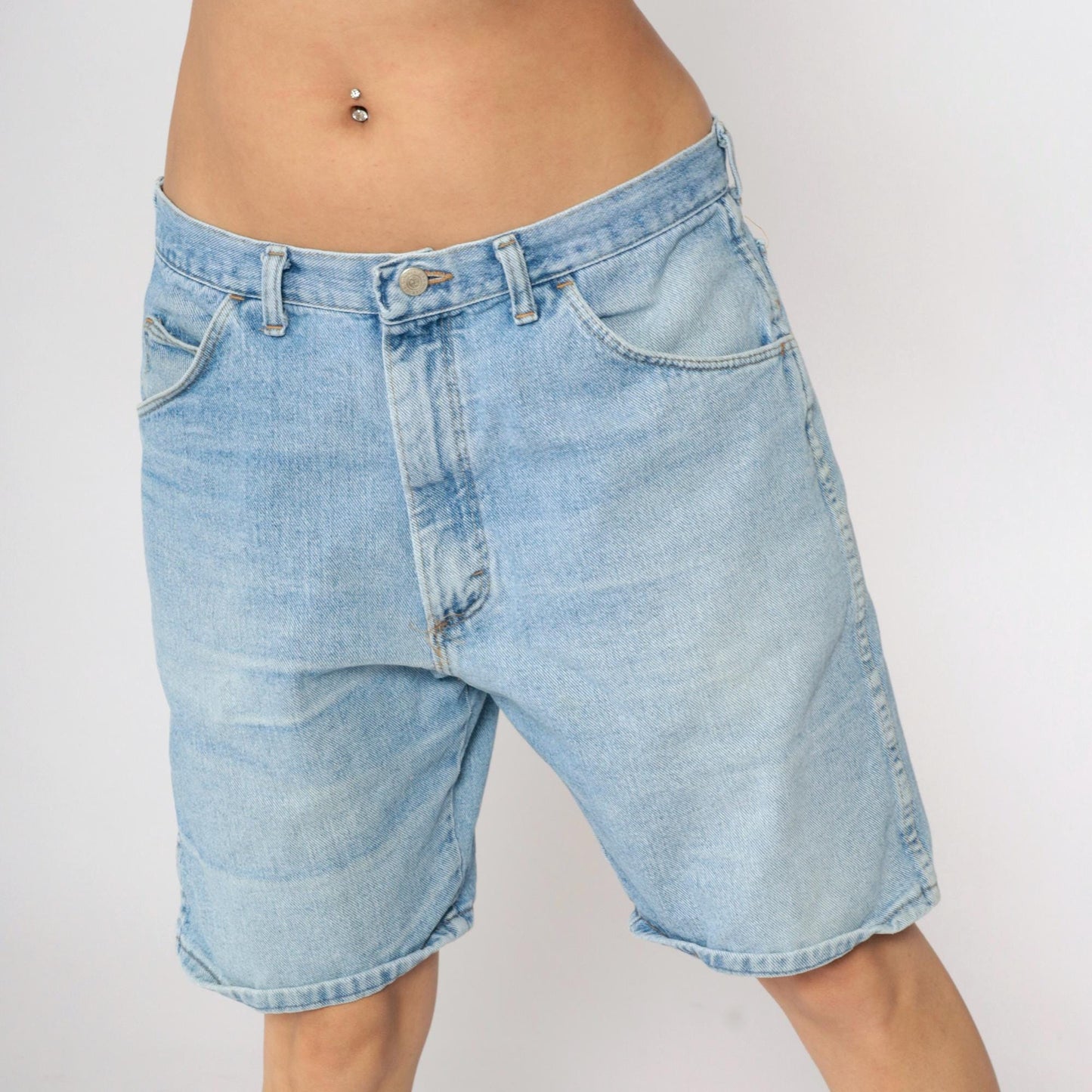 90s Wrangler High Rise Denim Shorts Blue Jean Men's 36