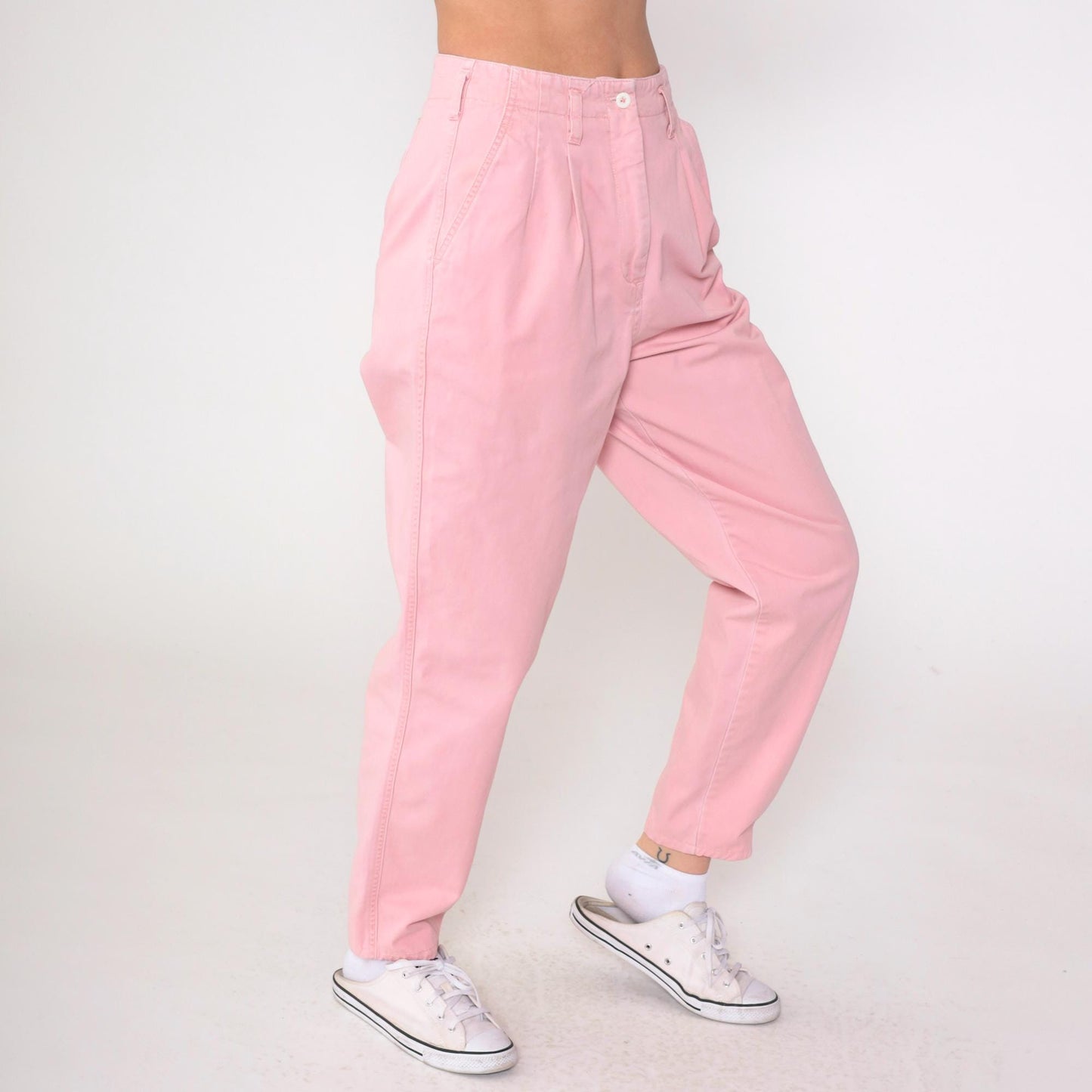 90s The Limited Pink Pleated High-Waist Trousers Small 4