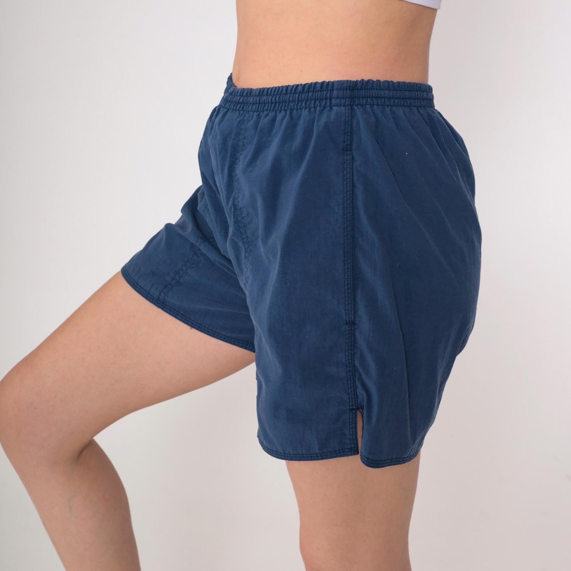90s Gap Navy Nylon Swim Shorts Elastic Waist Small Petite