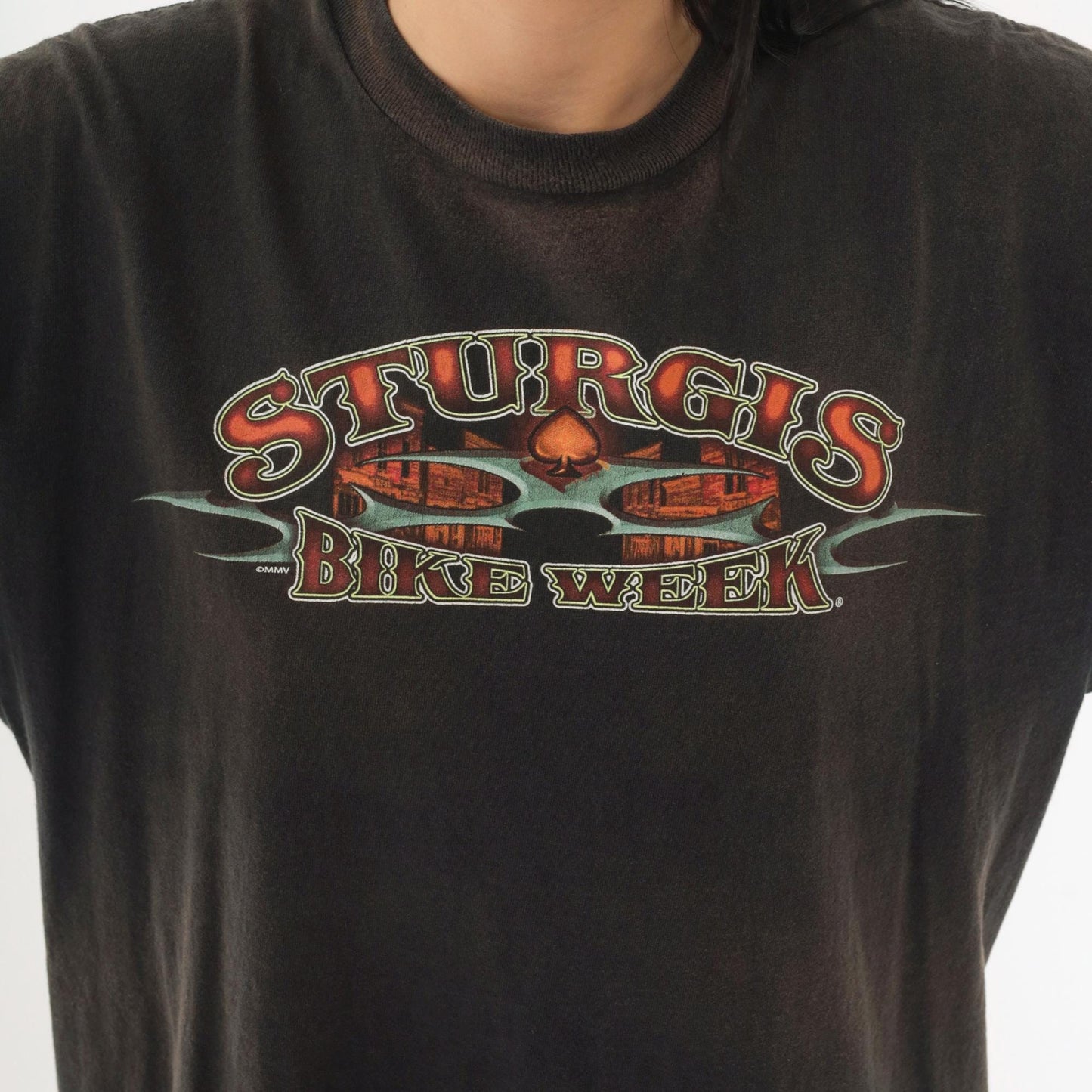 2005 Sturgis Bike Week Skeleton Cowboy Motorcycle T-Shirt Black Large