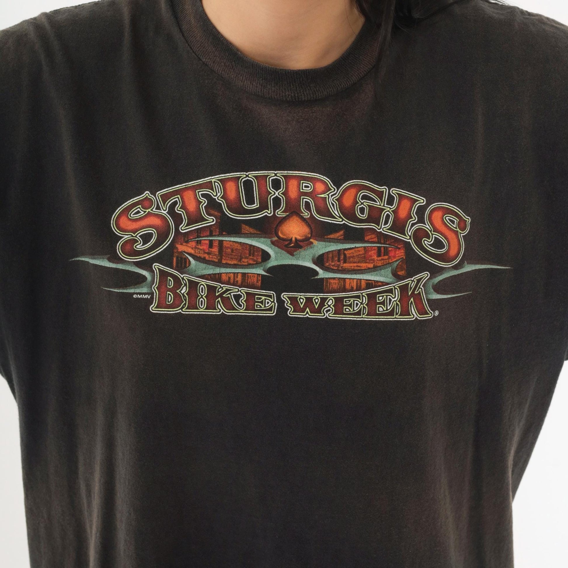 2005 Sturgis Bike Week Skeleton Cowboy Motorcycle T-Shirt Black Large